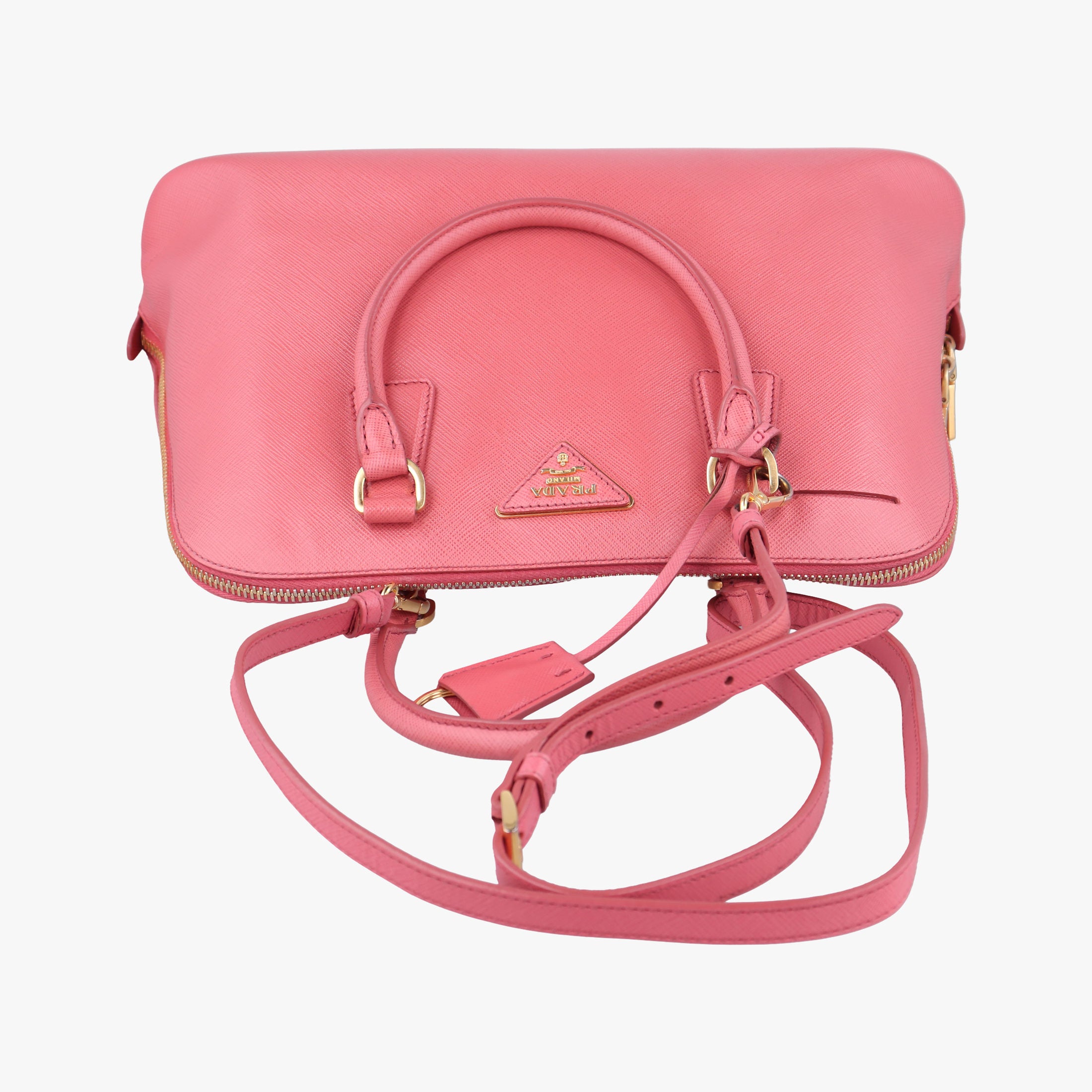 Pre-owned Prada Promenade Pink SAFFIANO Leather BL0837 shoulderbag | stylenewstar