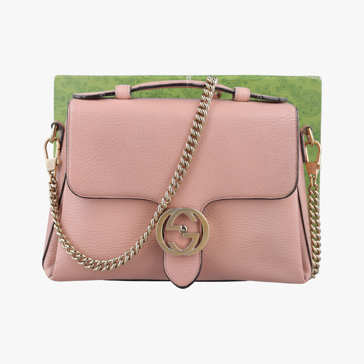 Pre-owned Gucci Interlocking G Pink Leather 510302 shoulderbag | stylenewstar