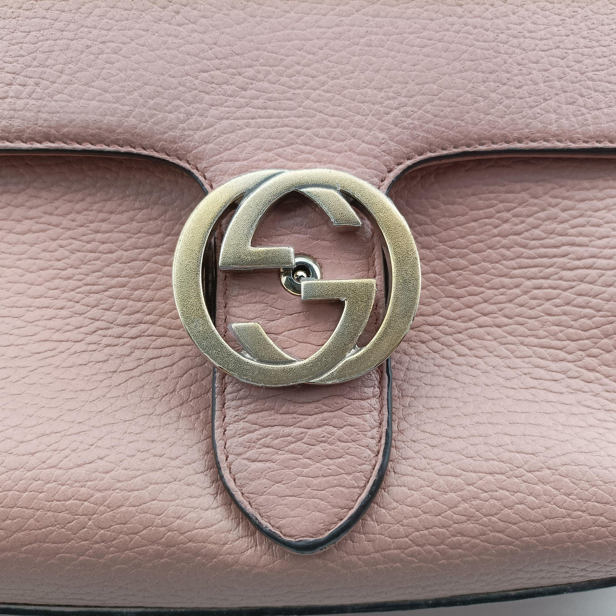 Pre-owned Gucci Interlocking G Pink Leather 510302 shoulderbag | stylenewstar