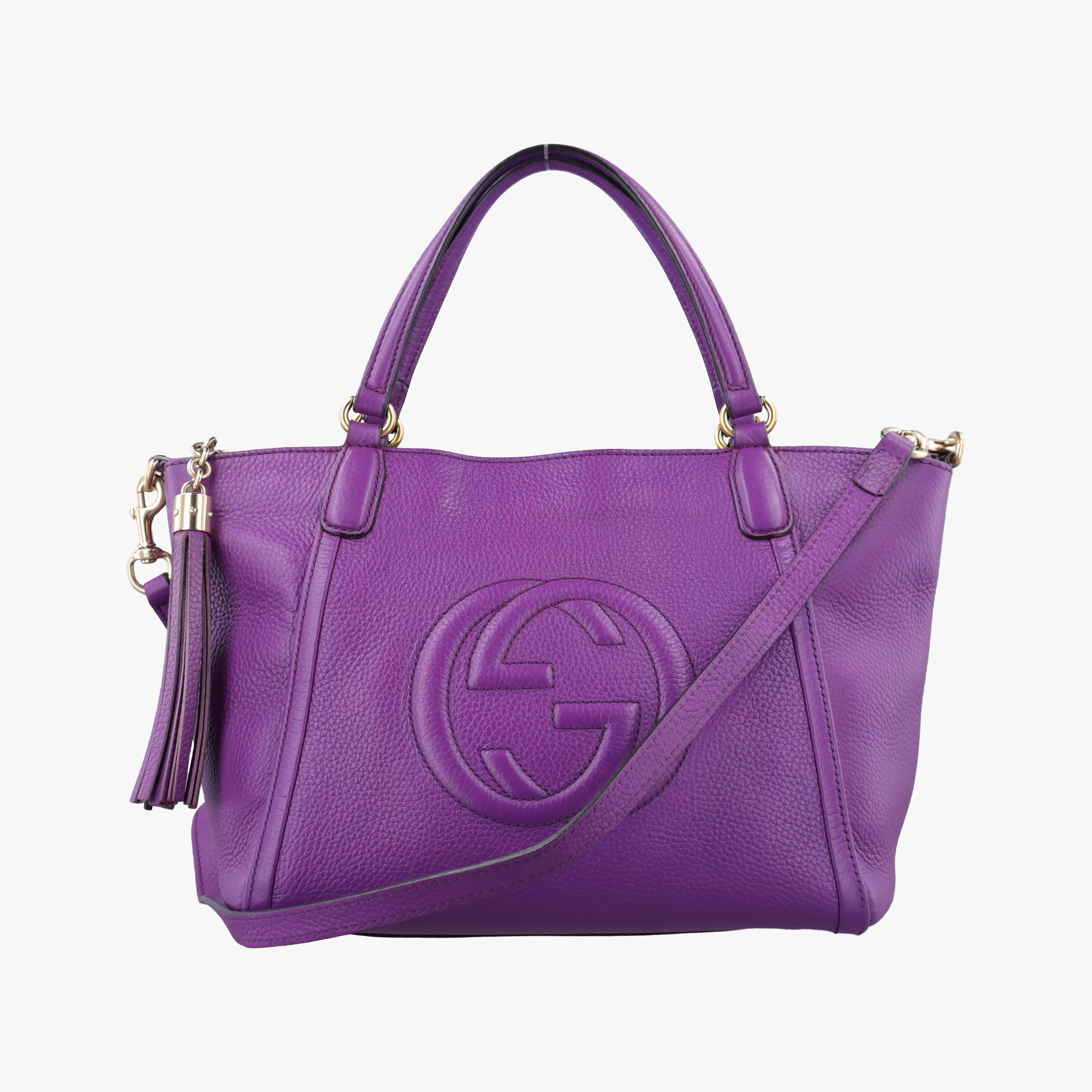 Pre-owned Gucci Soho Purple Leather 369176 shoulderbag | stylenewstar