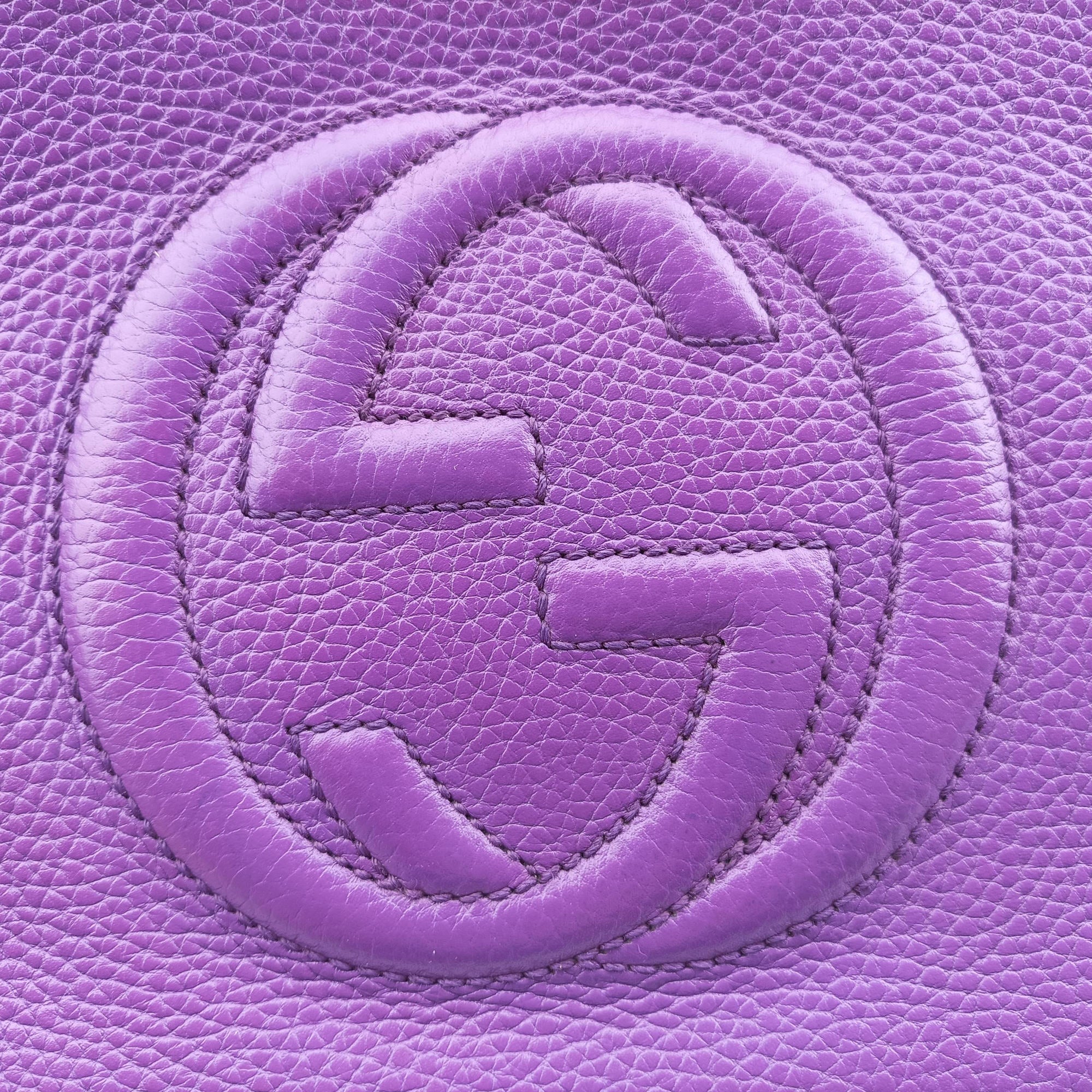 Pre-owned Gucci Soho Purple Leather 369176 shoulderbag | stylenewstar