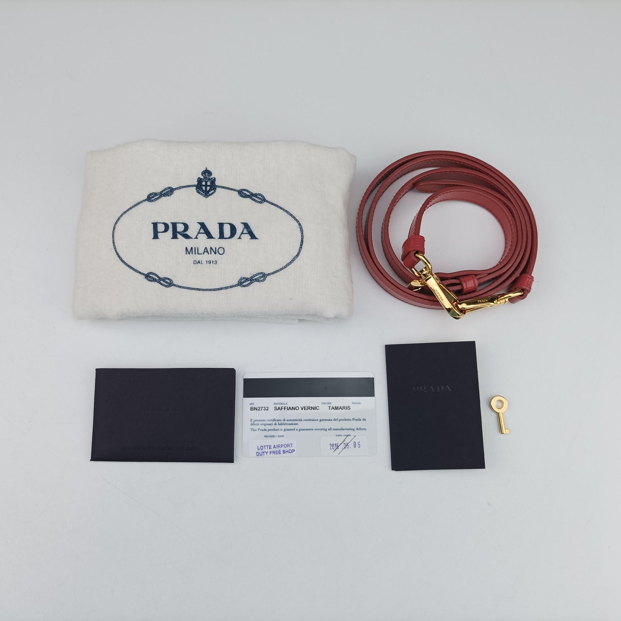 Pre-owned Prada Galleria Front Pocket Orange Patent BN2674 shoulderbag | stylenewstar