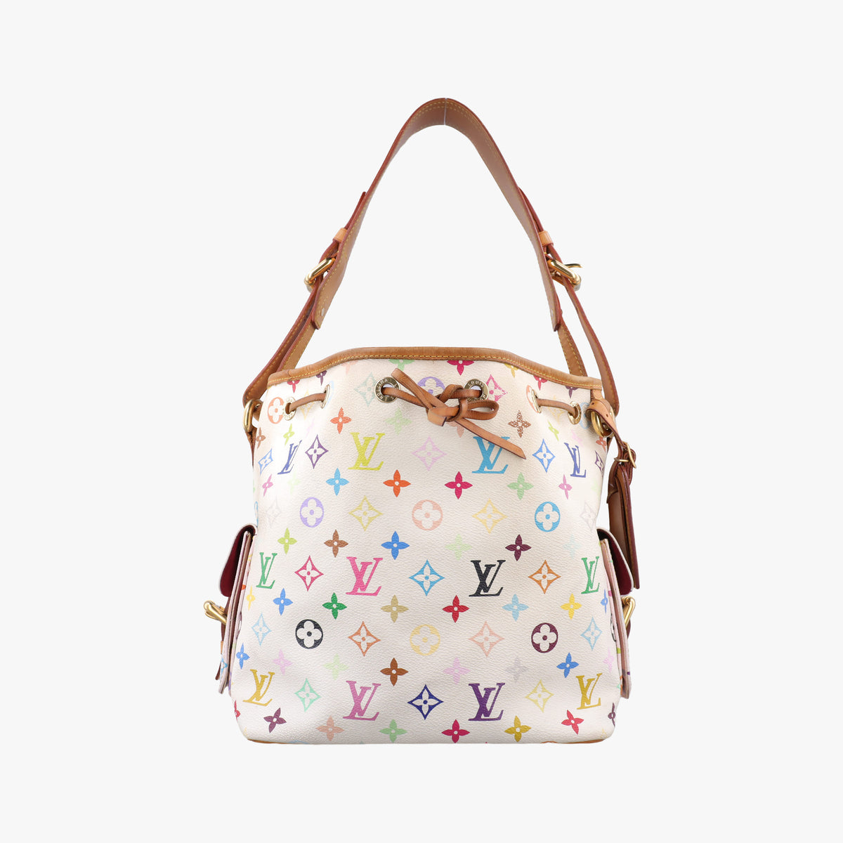 Pre-owned Louis Vuitton Petit NOe white Monogram Multicolor M42229 shoulderbag | stylenewstar