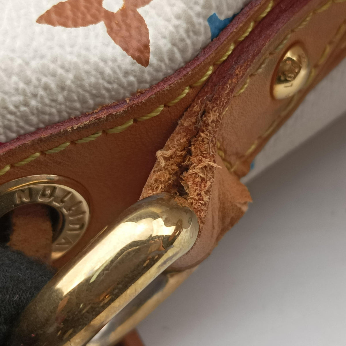 Pre-owned Louis Vuitton Petit NOe white Monogram Multicolor M42229 shoulderbag | stylenewstar