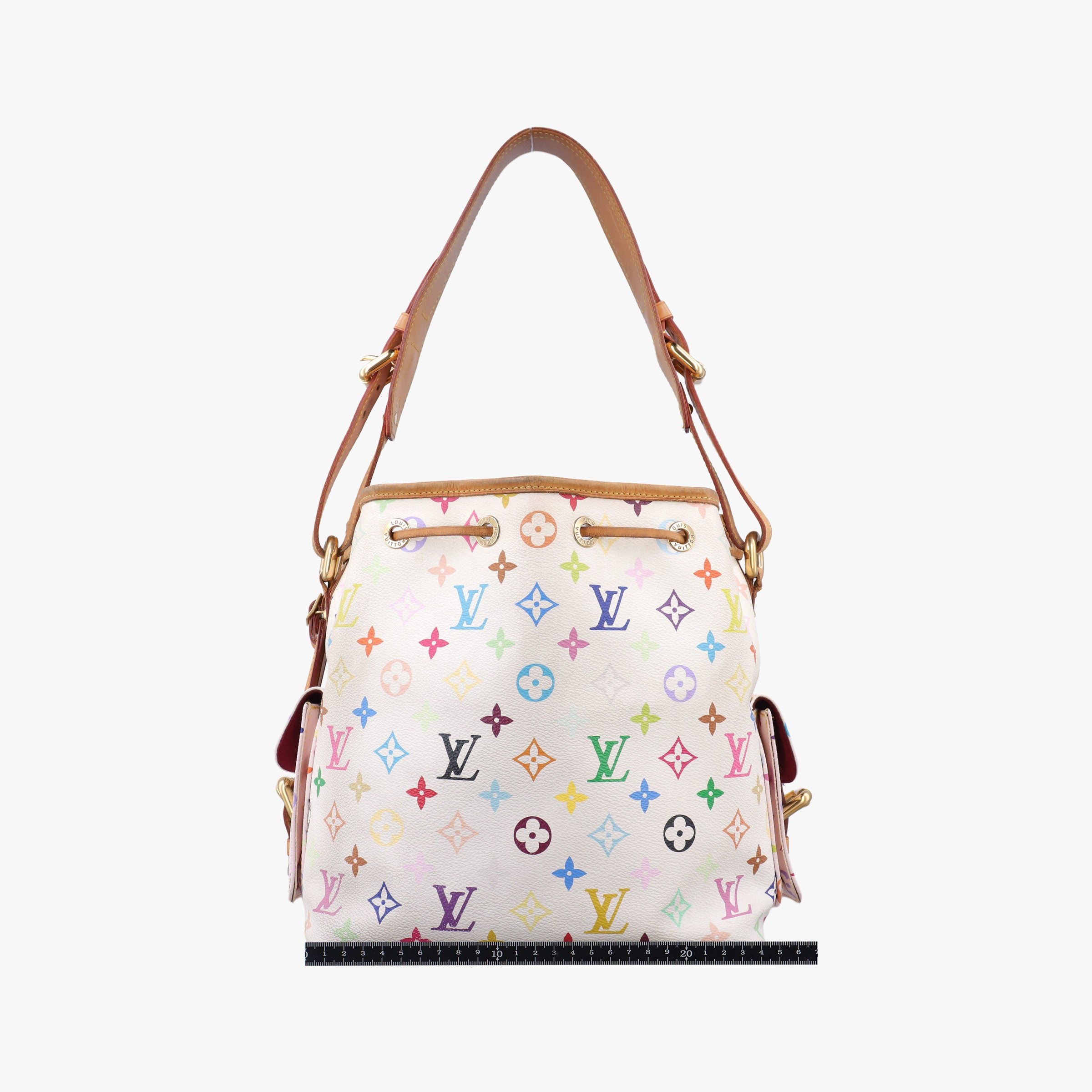Pre-owned Louis Vuitton Petit NOe white Monogram Multicolor M42229 shoulderbag | stylenewstar