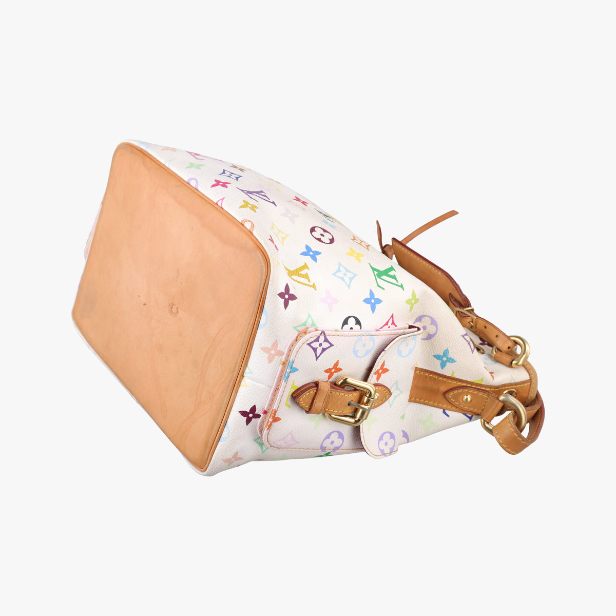Pre-owned Louis Vuitton Petit NOe white Monogram Multicolor M42229 shoulderbag | stylenewstar