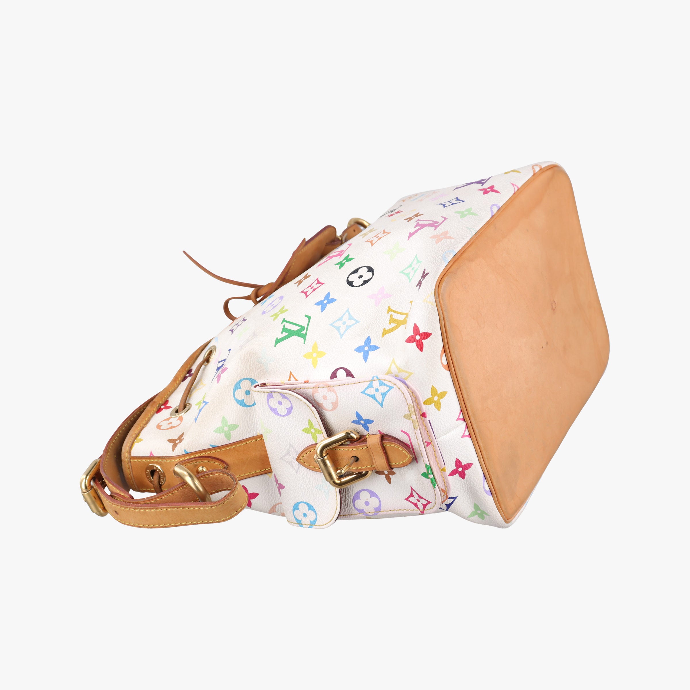 Pre-owned Louis Vuitton Petit NOe white Monogram Multicolor M42229 shoulderbag | stylenewstar