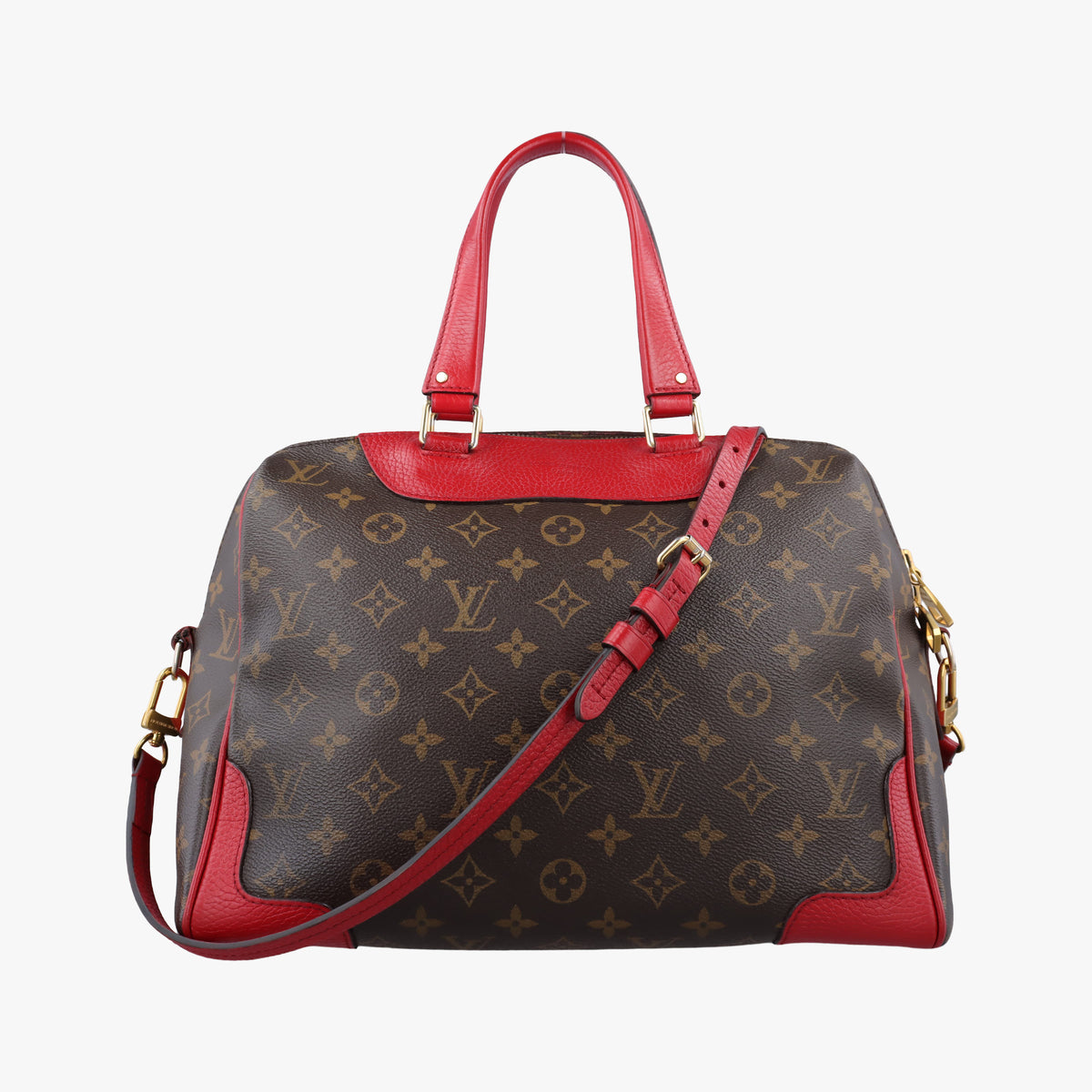 Pre-owned Louis Vuitton RETIRO PM brown×COQUELICOT Monogram Canvas×calf leather M50057 shoulderbag | stylenewstar