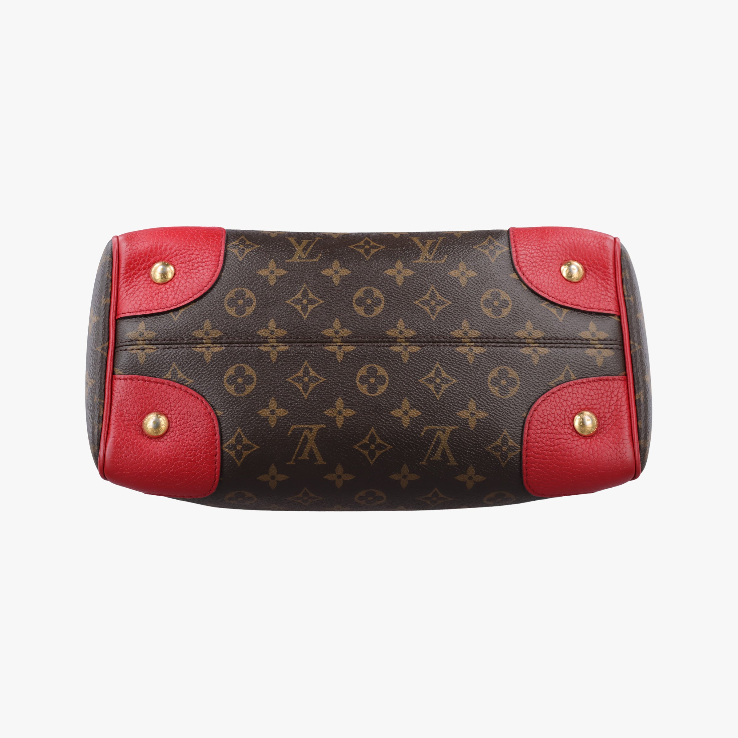 Pre-owned Louis Vuitton RETIRO PM brown×COQUELICOT Monogram Canvas×calf leather M50057 shoulderbag | stylenewstar