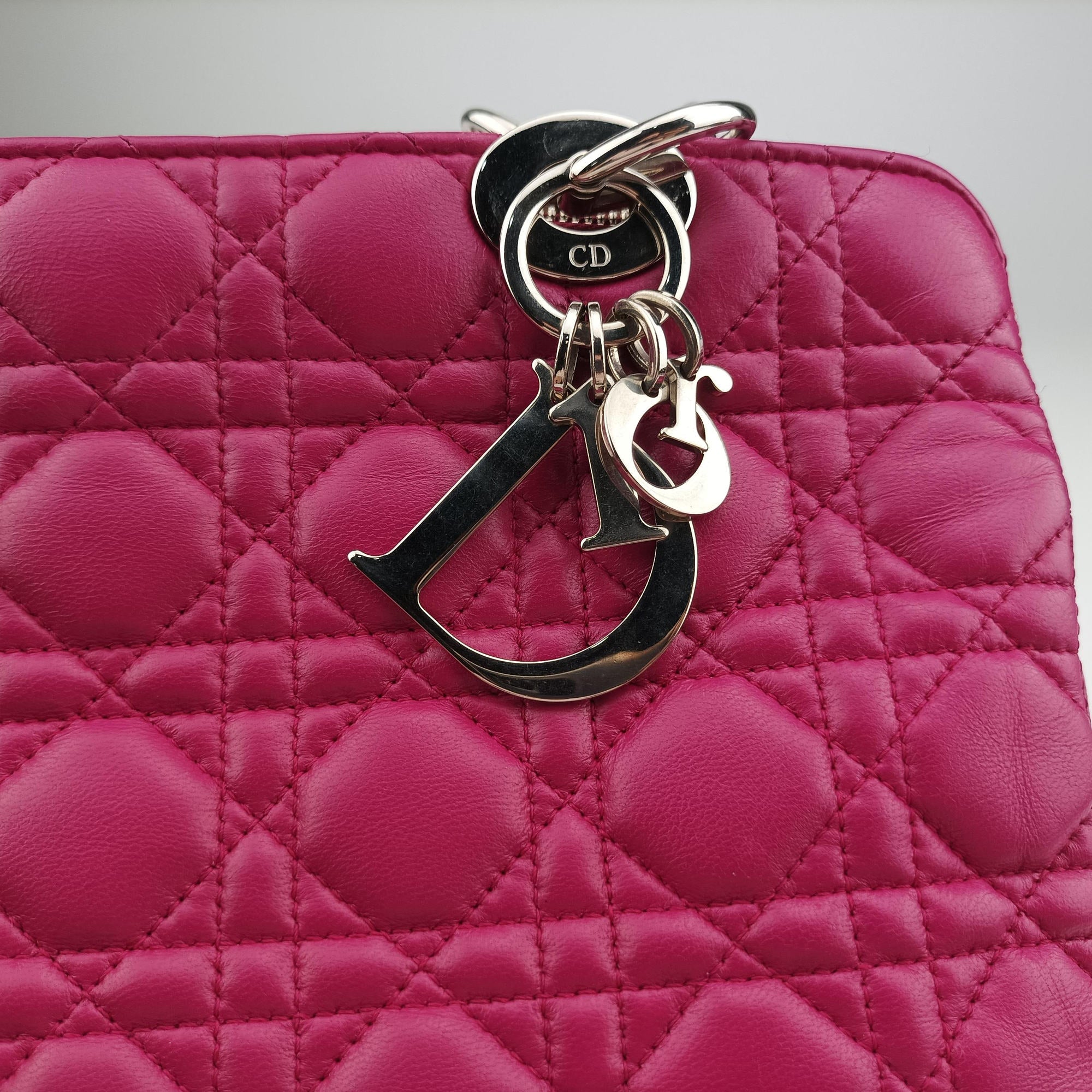 Pre-owned Christian Dior Cannage Dior Soft Shopping Purple lambskin  shoulderbag | stylenewstar
