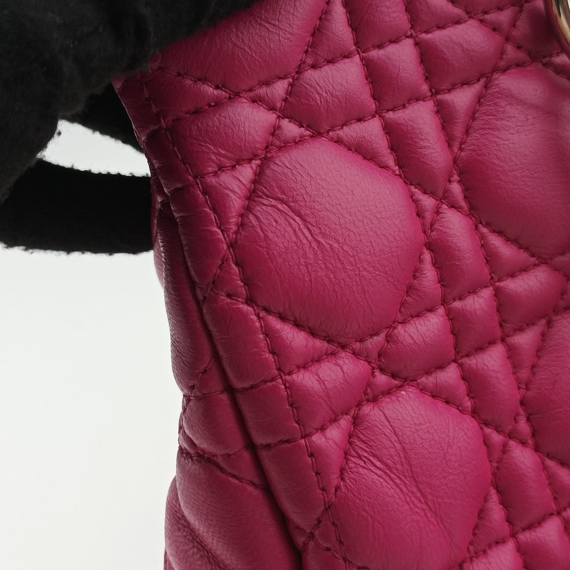 Pre-owned Christian Dior Cannage Dior Soft Shopping Purple lambskin  shoulderbag | stylenewstar