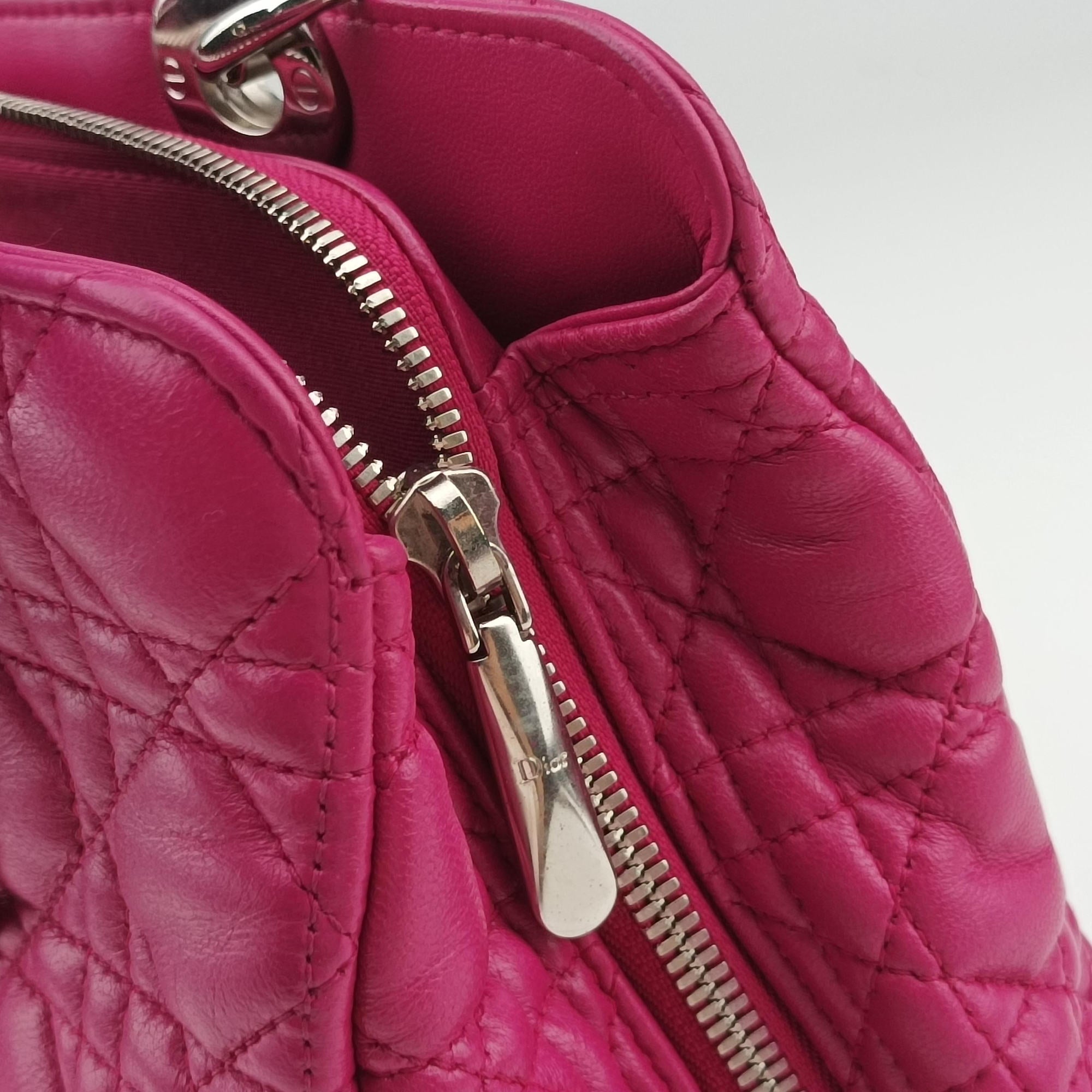 Pre-owned Christian Dior Cannage Dior Soft Shopping Purple lambskin  shoulderbag | stylenewstar