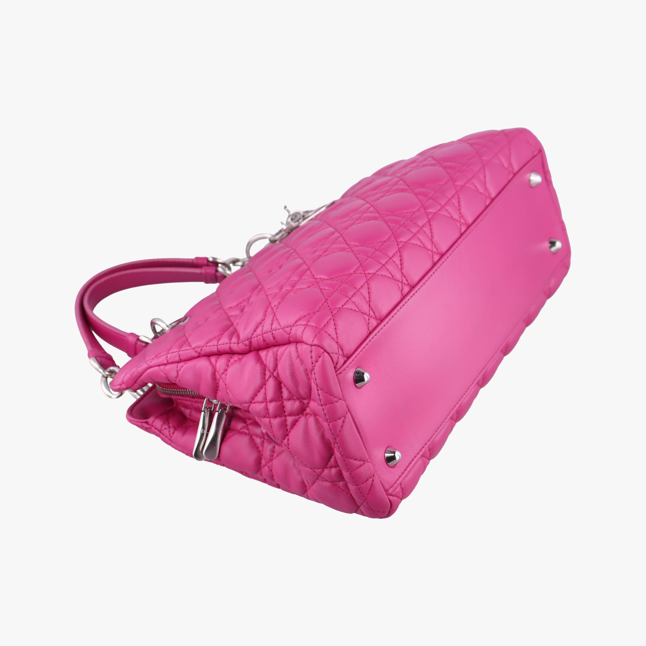 Pre-owned Christian Dior Cannage Dior Soft Shopping Purple lambskin  shoulderbag | stylenewstar
