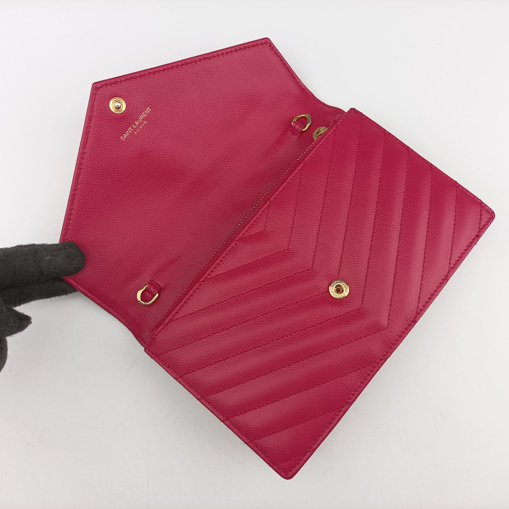 Pre-owned Yves Saint Laurent Monogram Pink Leather 393953 shoulderbag | stylenewstar