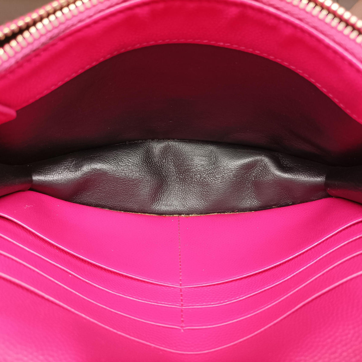 Pre-owned Yves Saint Laurent Monogram Pink Leather 393953 shoulderbag | stylenewstar