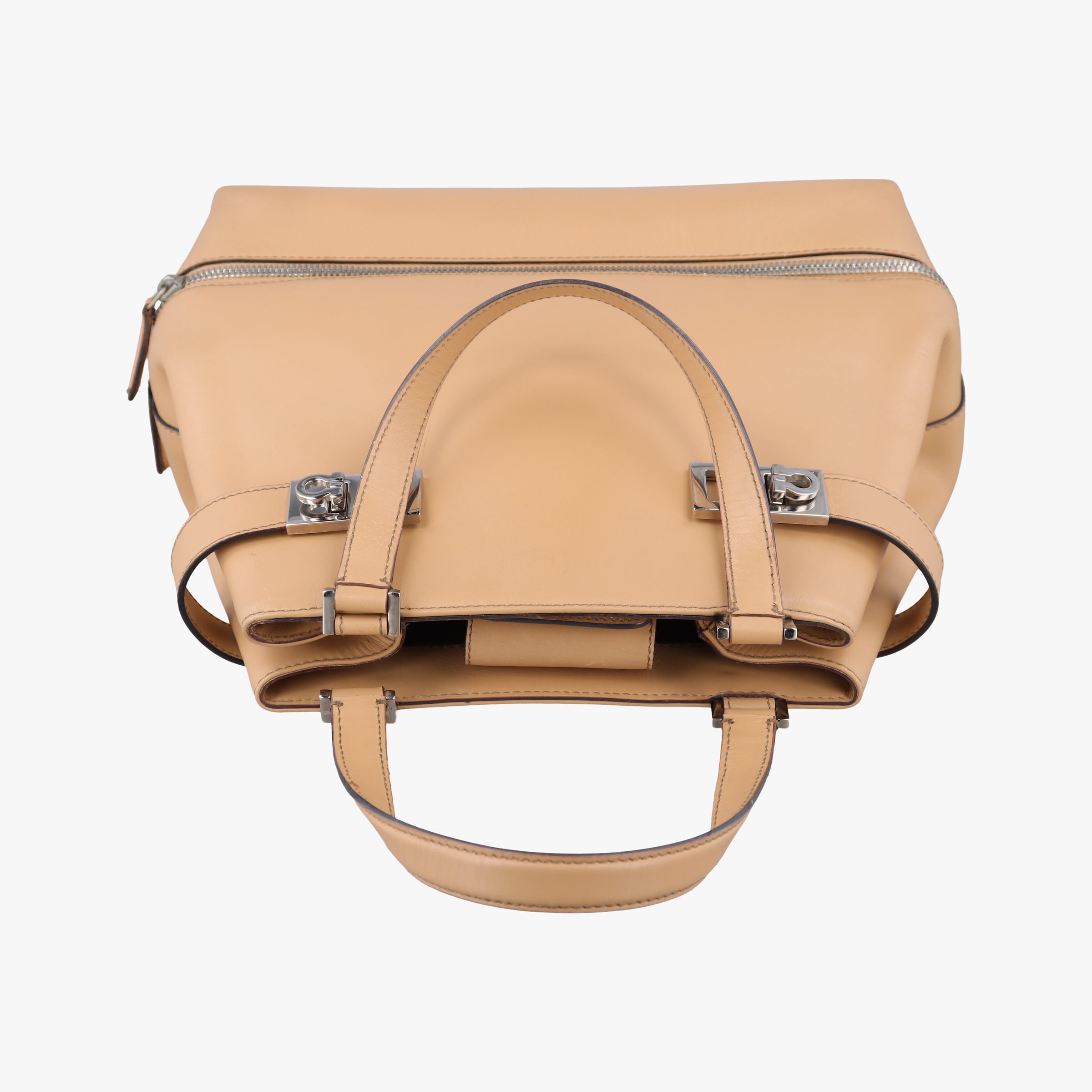 Pre-owned Ferragamo Gancini Camel Leather  handbag | stylenewstar