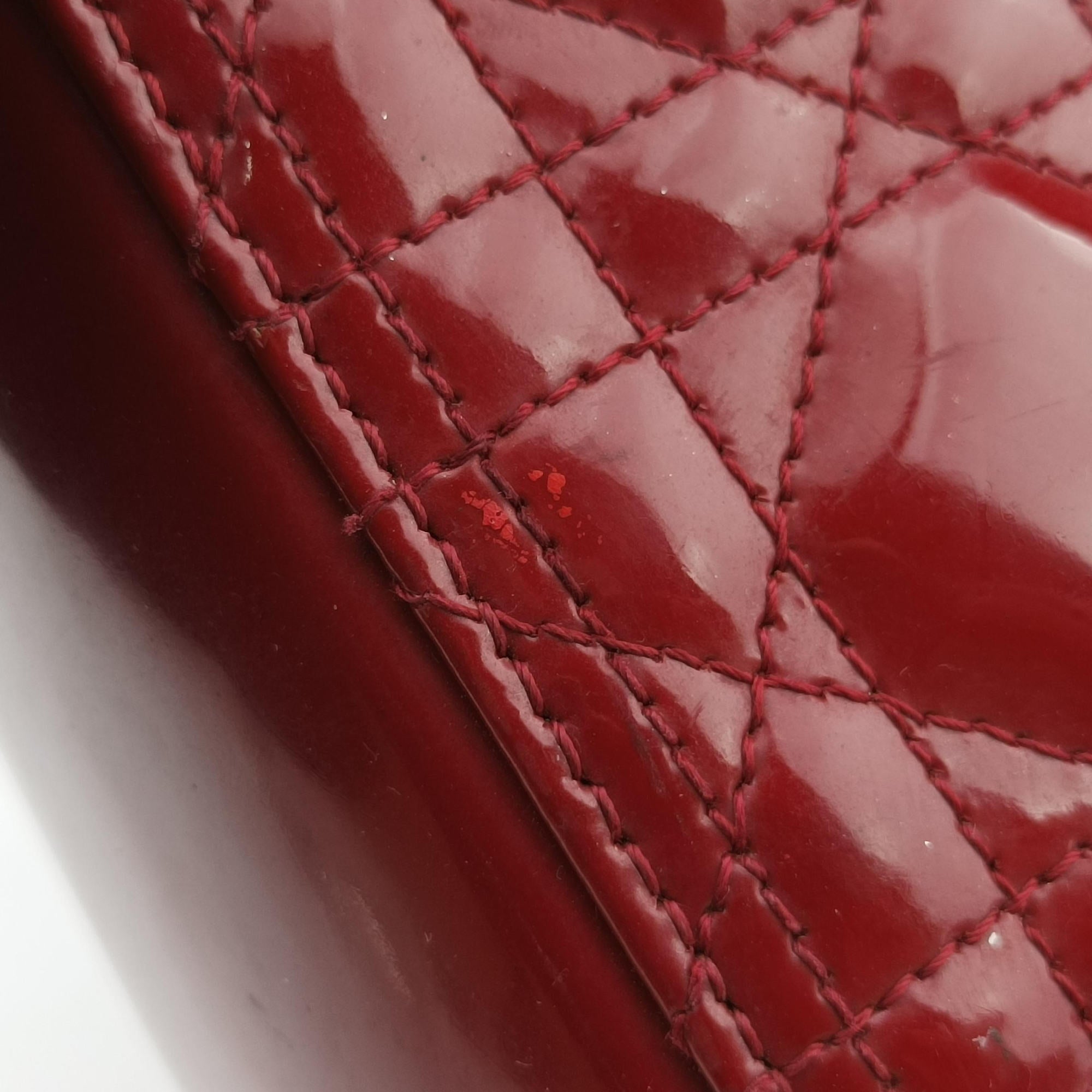 Pre-owned Christian Dior Lady Dior Red Patent  handbag | stylenewstar