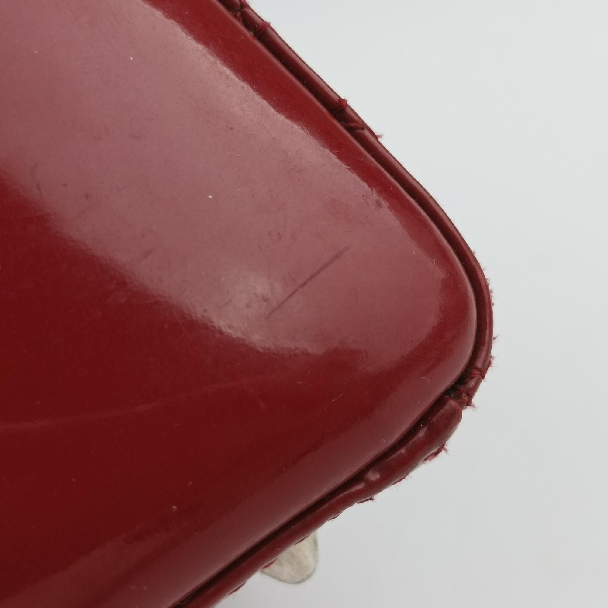 Pre-owned Christian Dior Lady Dior Red Patent  handbag | stylenewstar