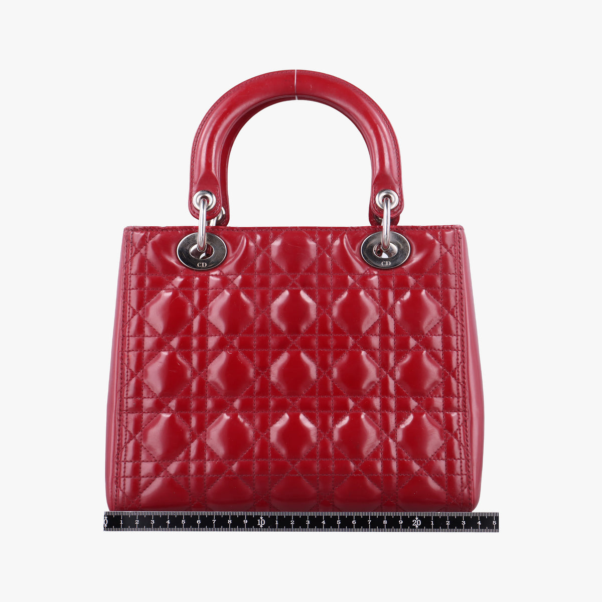 Pre-owned Christian Dior Lady Dior Red Patent  handbag | stylenewstar