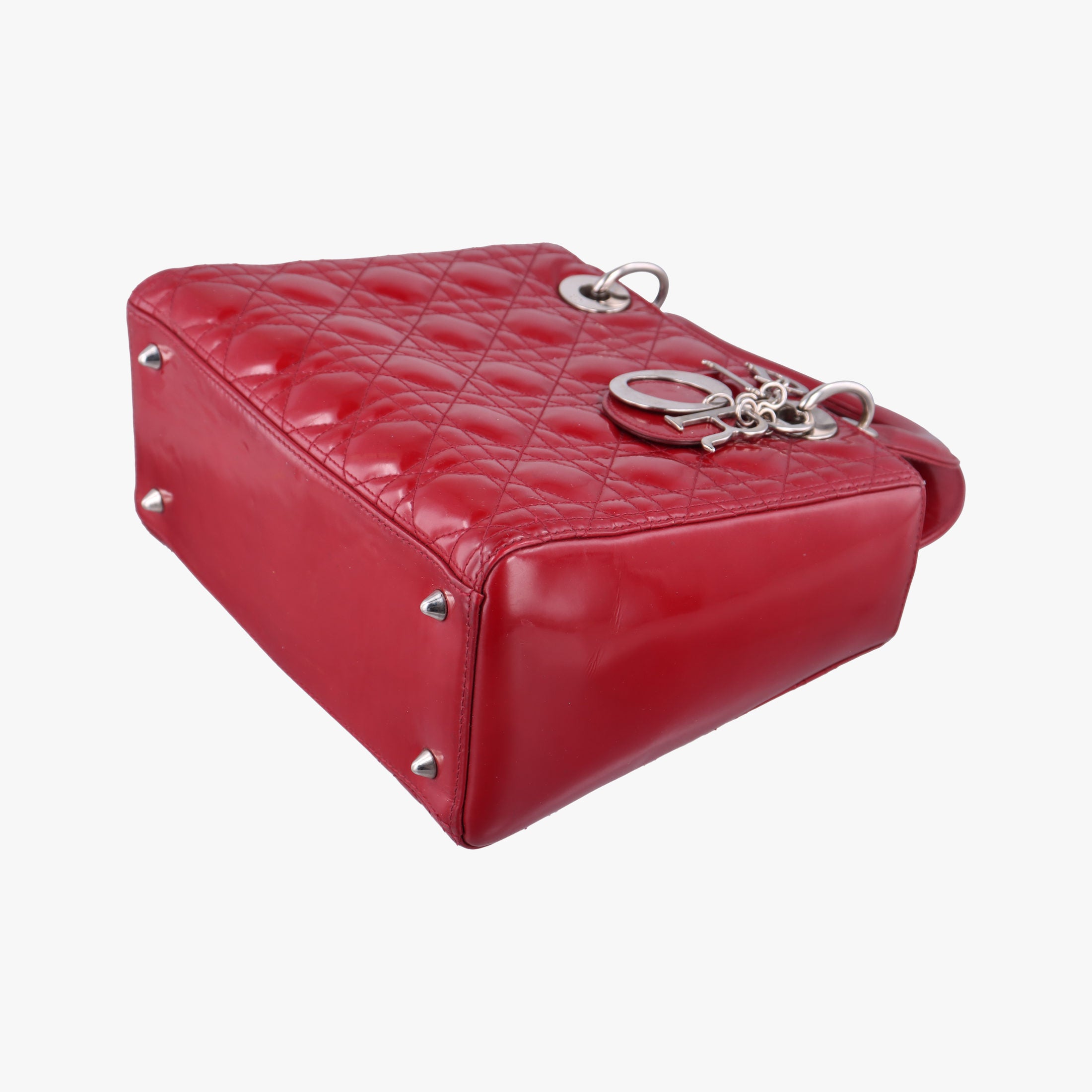Pre-owned Christian Dior Lady Dior Red Patent  handbag | stylenewstar
