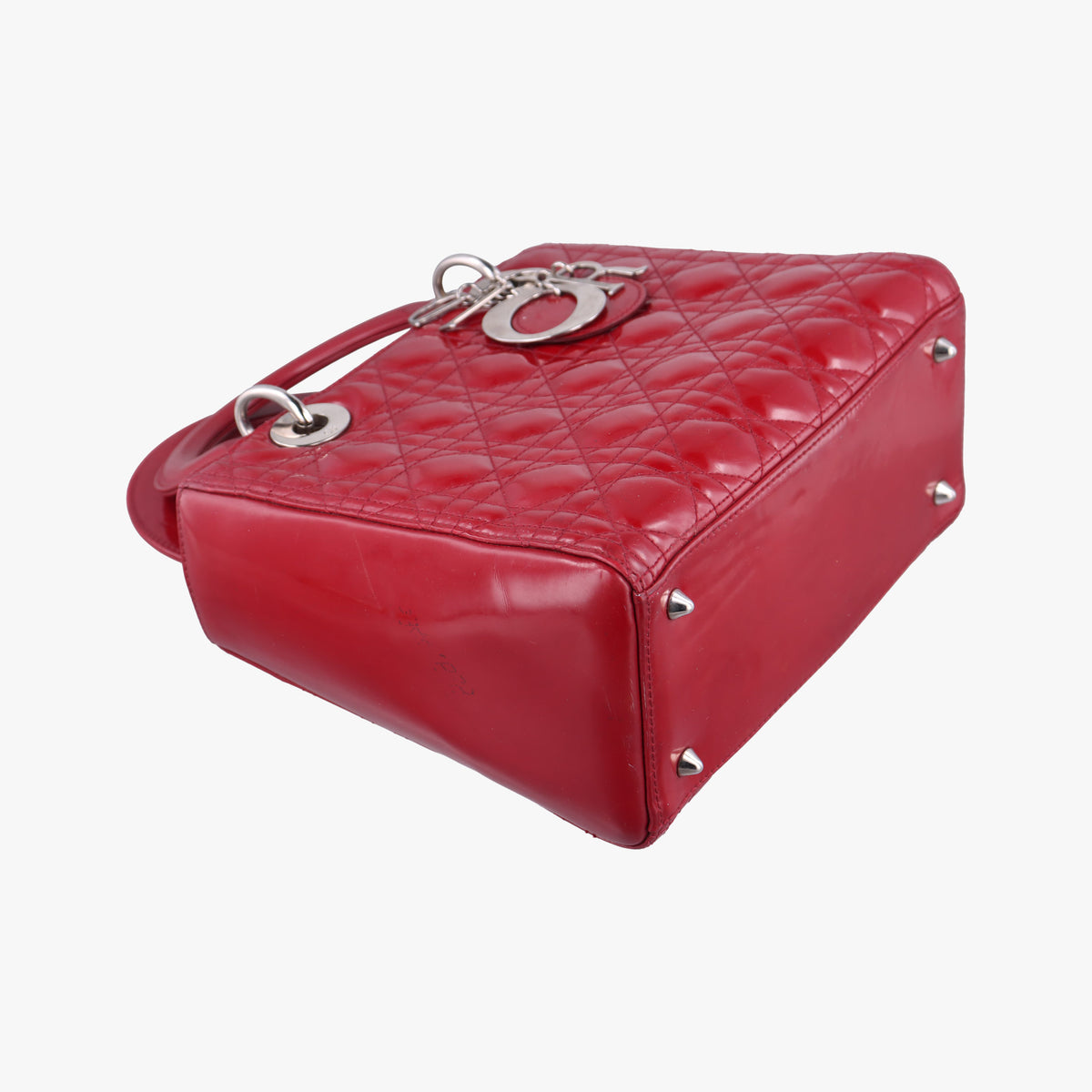 Pre-owned Christian Dior Lady Dior Red Patent  handbag | stylenewstar
