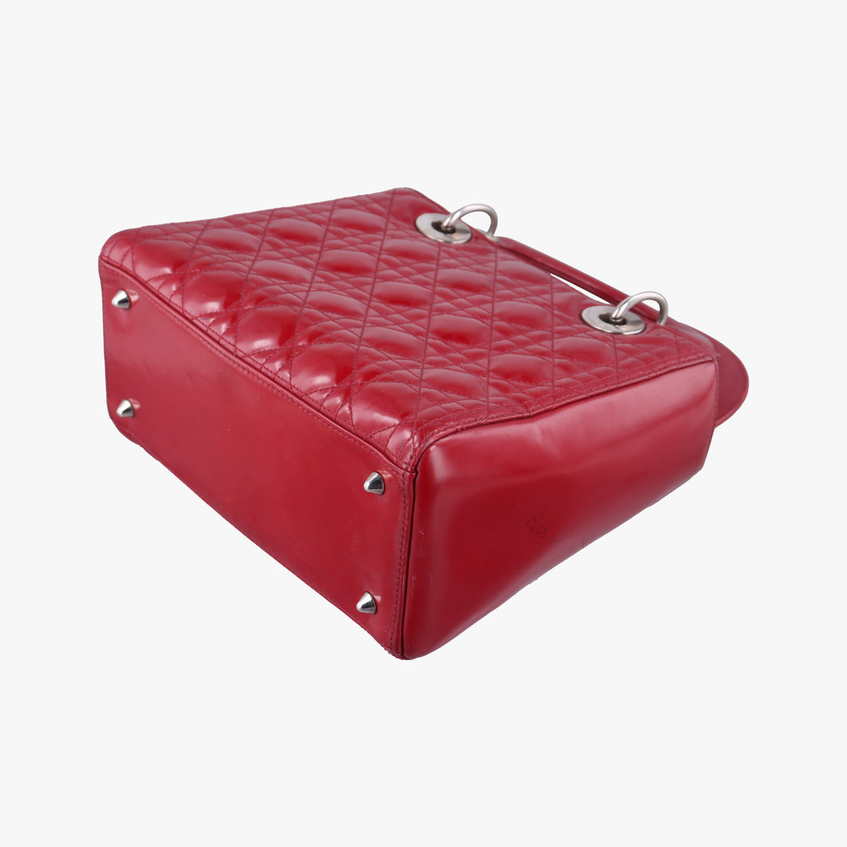 Pre-owned Christian Dior Lady Dior Red Patent  handbag | stylenewstar