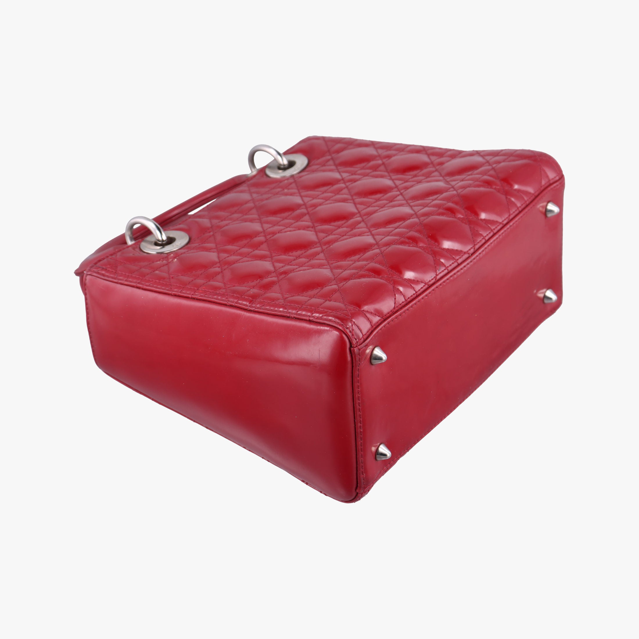 Pre-owned Christian Dior Lady Dior Red Patent  handbag | stylenewstar