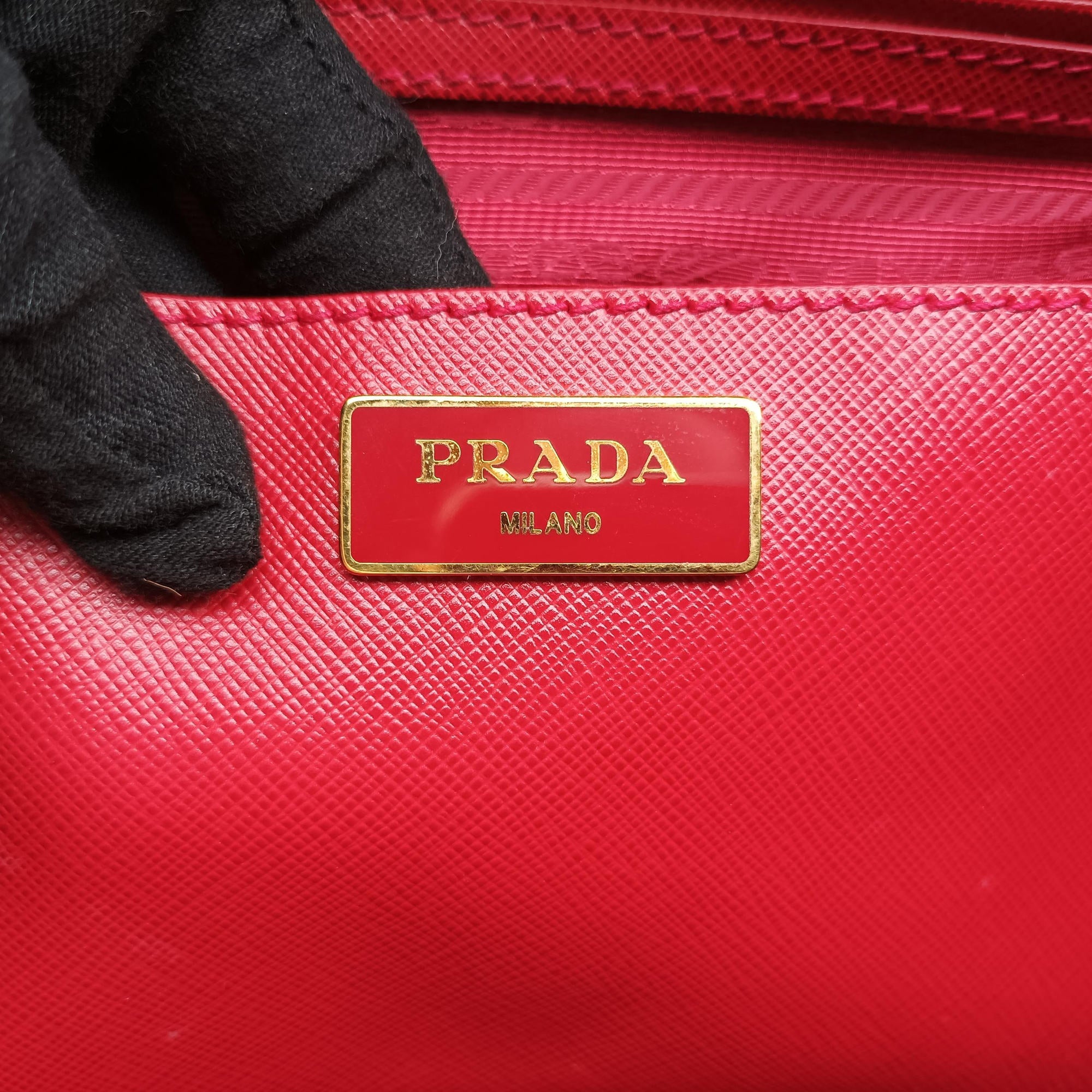 Pre-owned Prada Galleria Red SAFFIANO Leather BN1844 shoulderbag | stylenewstar