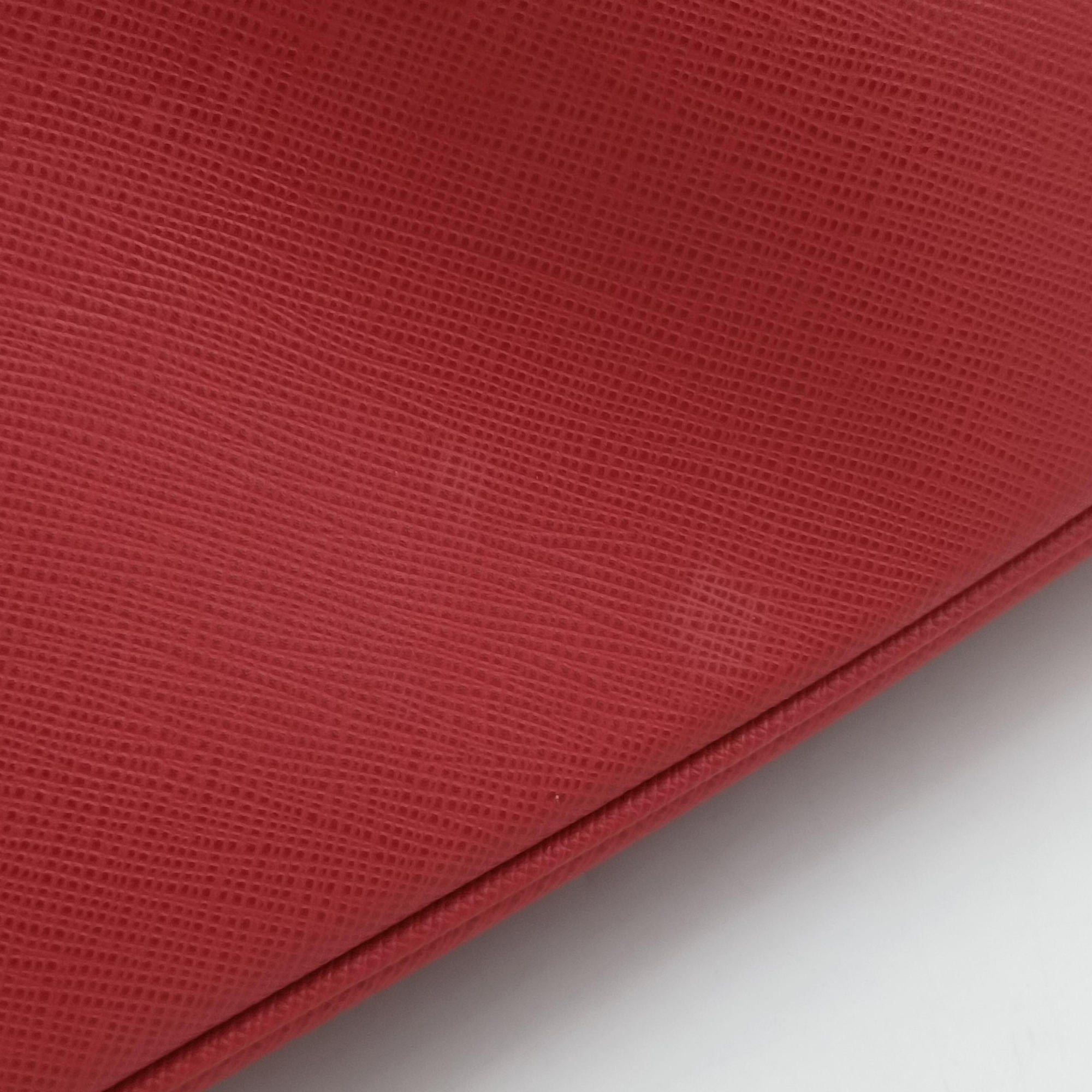 Pre-owned Prada Galleria Red SAFFIANO Leather BN1844 shoulderbag | stylenewstar