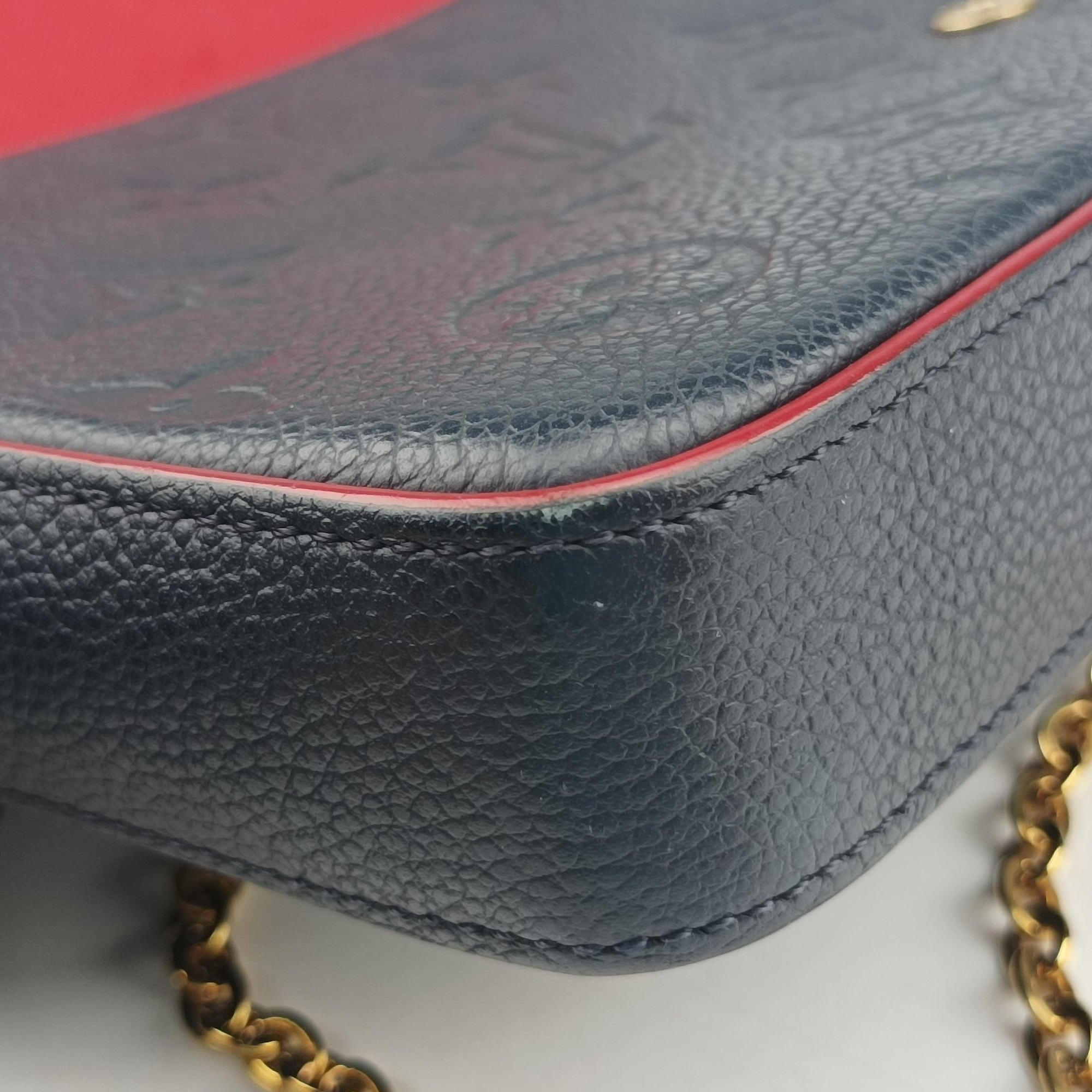 Pre-owned Louis Vuitton Pochette Felice MARINE ROUGE Monogram Empreinte M64099 shoulderbag | stylenewstar