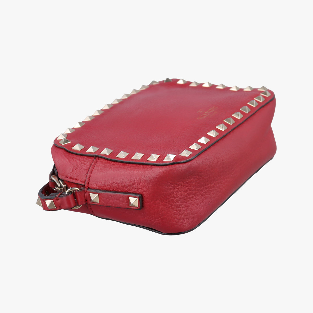 Pre-owned Valentino Rockstud Red Leather  shoulderbag | stylenewstar