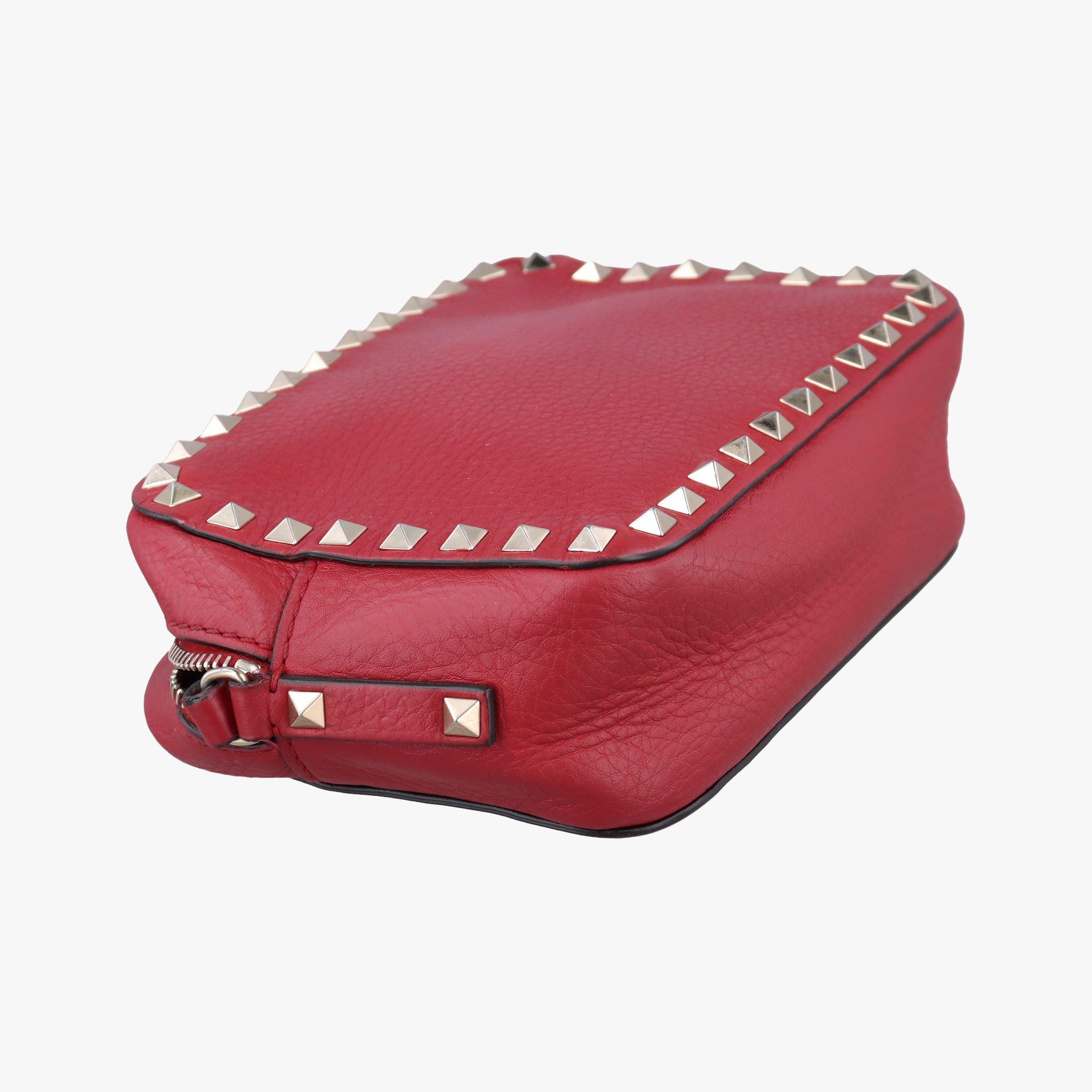 Pre-owned Valentino Rockstud Red Leather  shoulderbag | stylenewstar