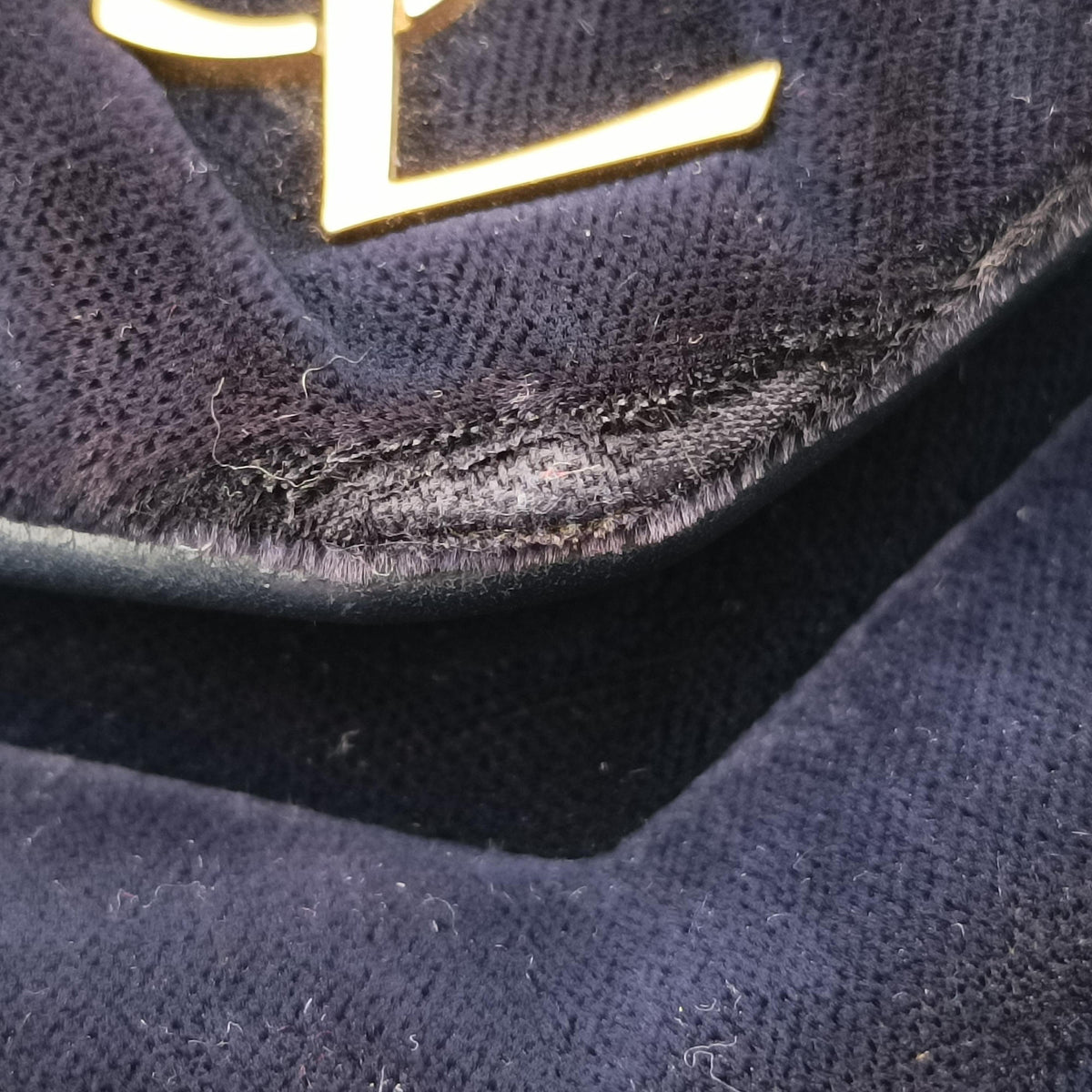 Vintage Yves Saint Laurent Monogram Lulutoy Navy velour 467072 shoulderbag | stylenewstar