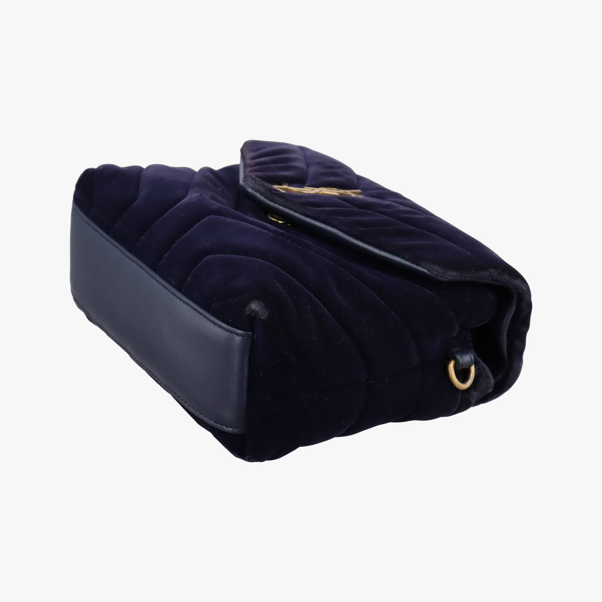 Vintage Yves Saint Laurent Monogram Lulutoy Navy velour 467072 shoulderbag | stylenewstar