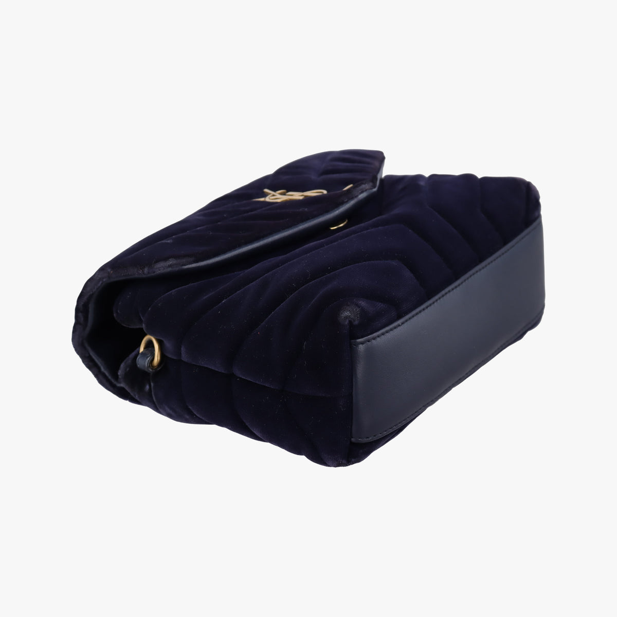 Vintage Yves Saint Laurent Monogram Lulutoy Navy velour 467072 shoulderbag | stylenewstar