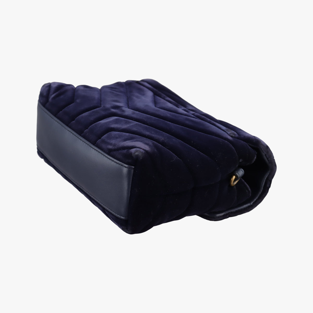 Vintage Yves Saint Laurent Monogram Lulutoy Navy velour 467072 shoulderbag | stylenewstar