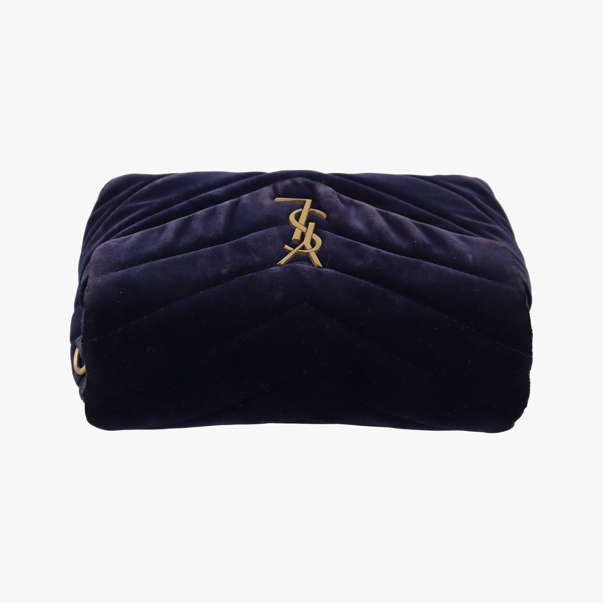 Vintage Yves Saint Laurent Monogram Lulutoy Navy velour 467072 shoulderbag | stylenewstar
