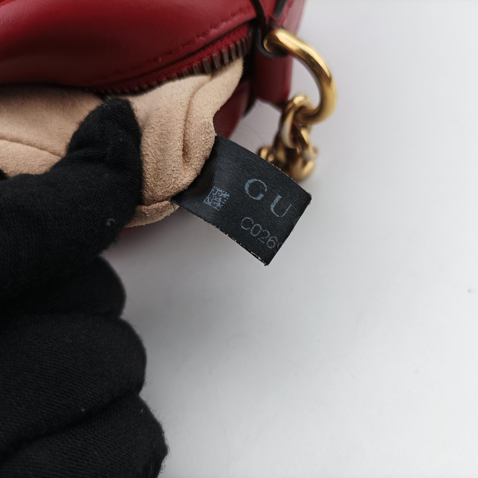 Pre-owned Gucci GG Marmont Red Leather 447632 shoulderbag | stylenewstar