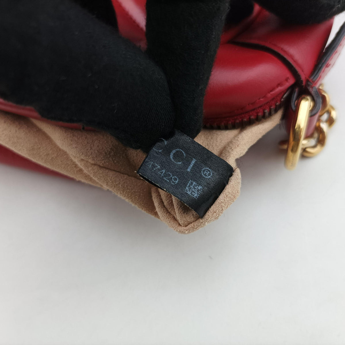 Pre-owned Gucci GG Marmont Red Leather 447632 shoulderbag | stylenewstar