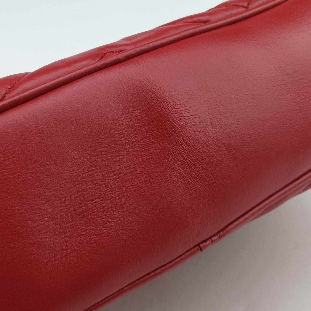 Pre-owned Gucci GG Marmont Red Leather 447632 shoulderbag | stylenewstar