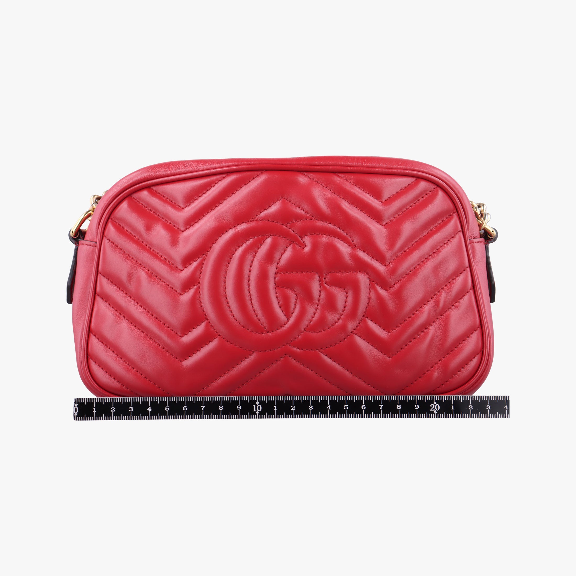 Pre-owned Gucci GG Marmont Red Leather 447632 shoulderbag | stylenewstar