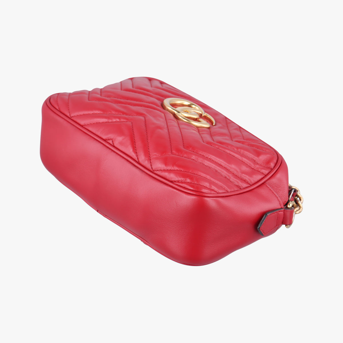 Pre-owned Gucci GG Marmont Red Leather 447632 shoulderbag | stylenewstar
