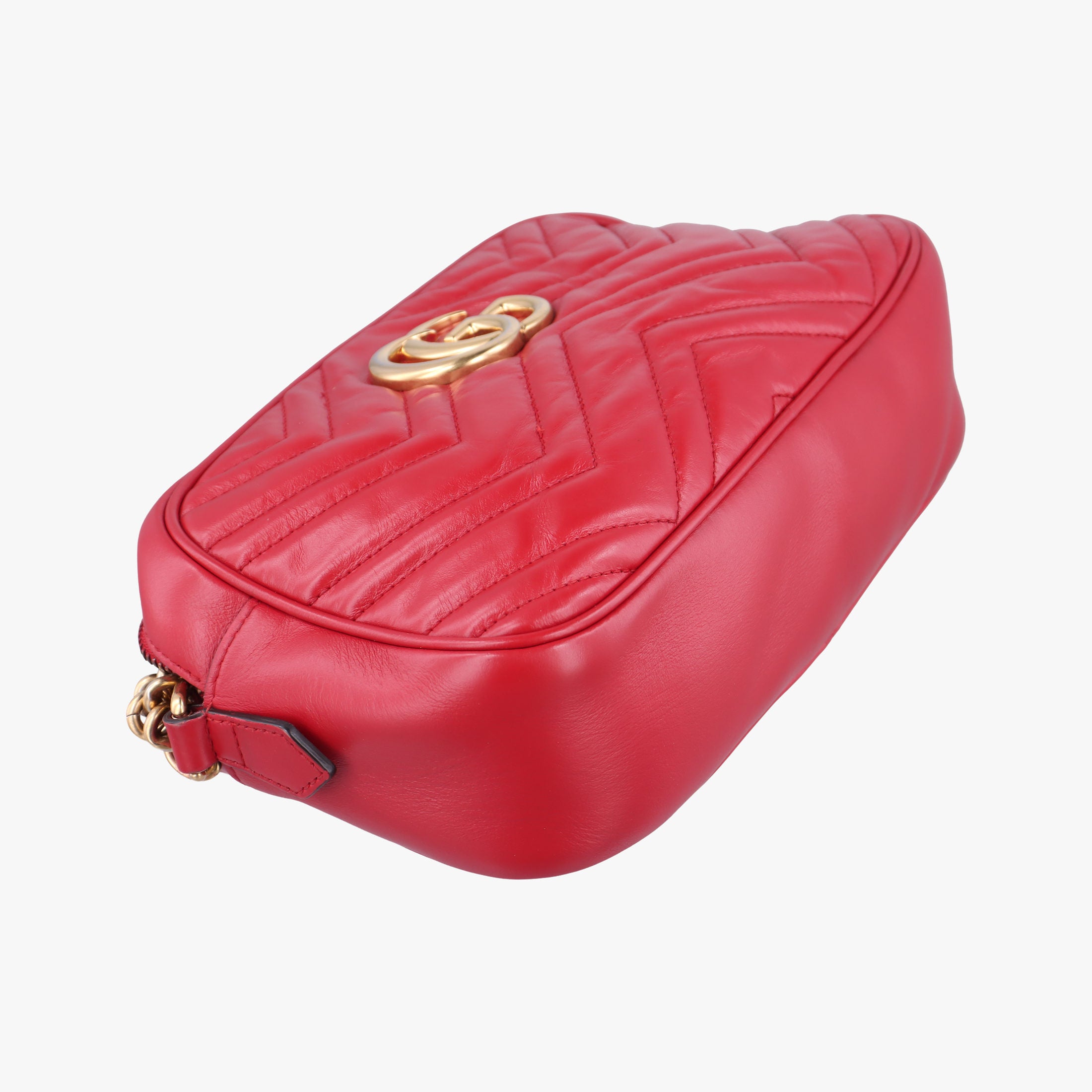 Pre-owned Gucci GG Marmont Red Leather 447632 shoulderbag | stylenewstar