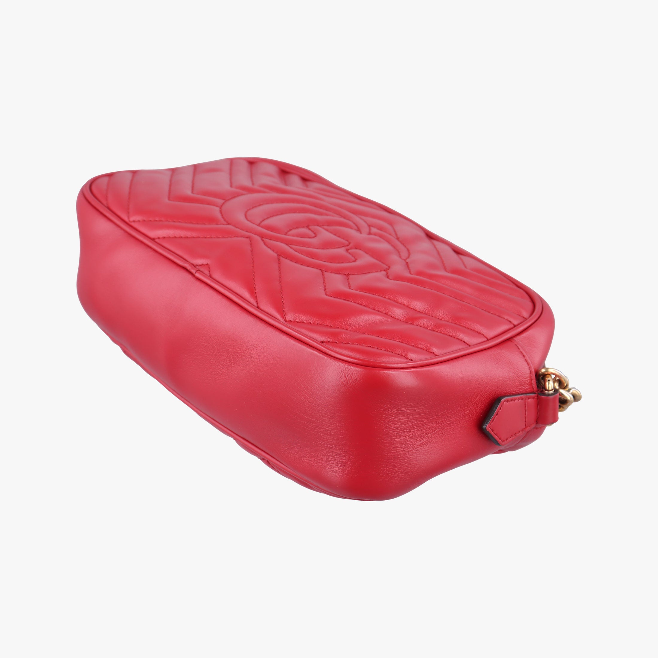 Pre-owned Gucci GG Marmont Red Leather 447632 shoulderbag | stylenewstar