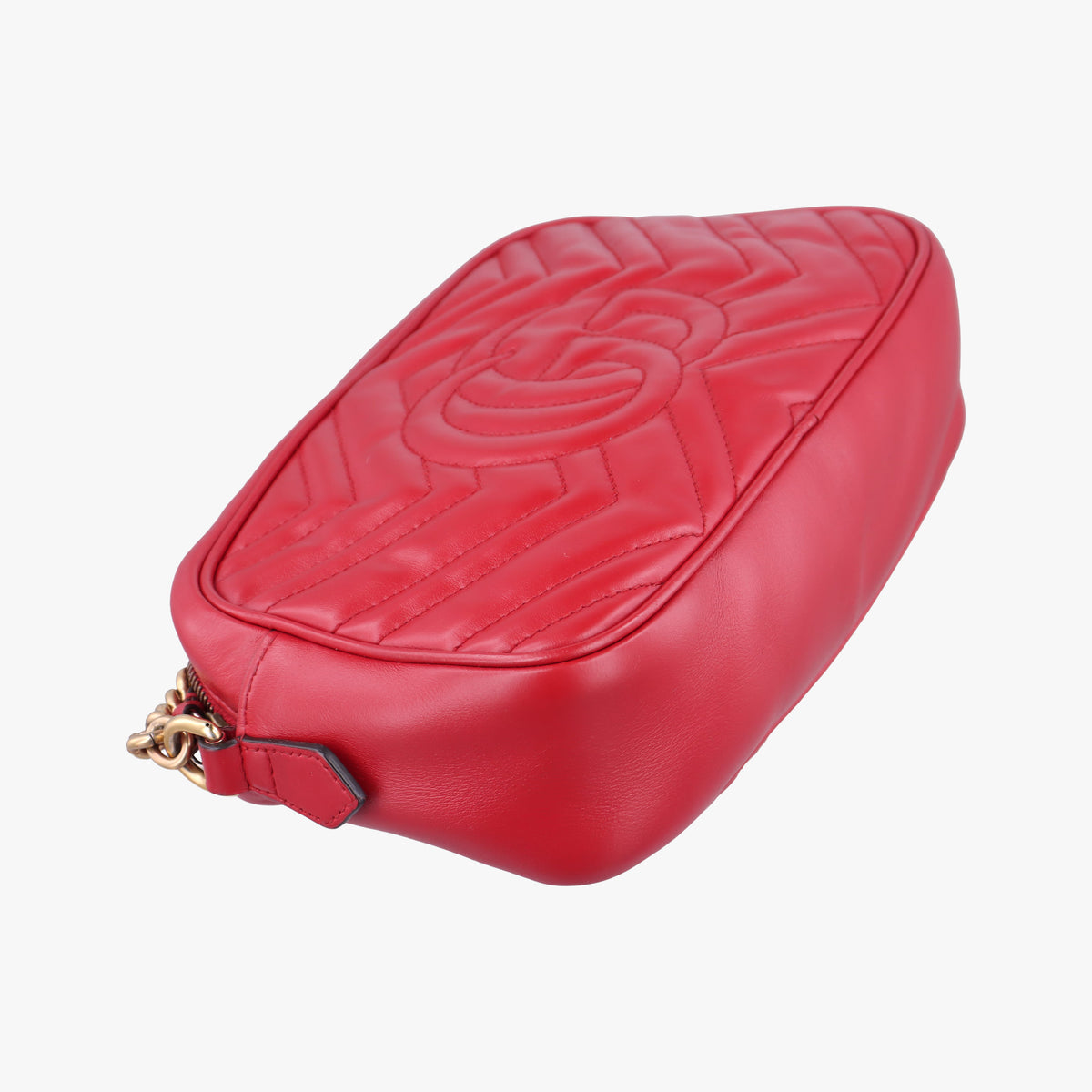 Pre-owned Gucci GG Marmont Red Leather 447632 shoulderbag | stylenewstar