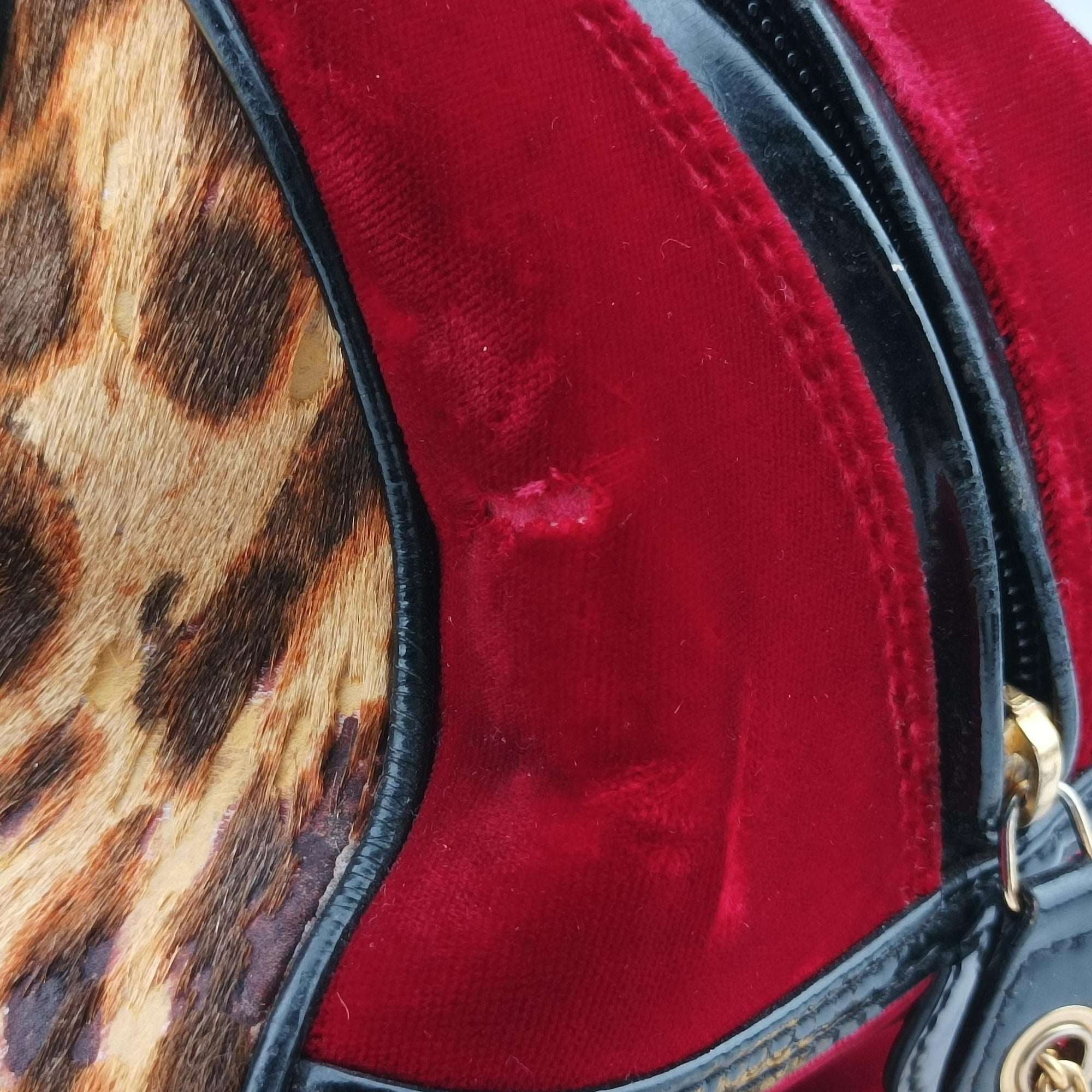 Secondhand Christian Dior Dice Leopard Bowler Multicolour ponyhair×velour×patent  handbag | stylenewstar