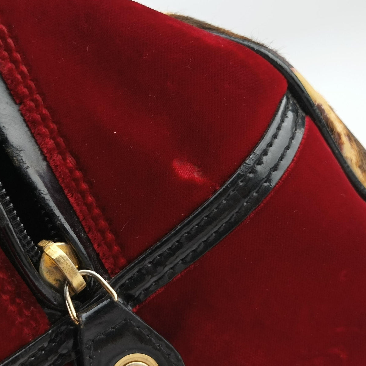 Secondhand Christian Dior Dice Leopard Bowler Multicolour ponyhair×velour×patent  handbag | stylenewstar