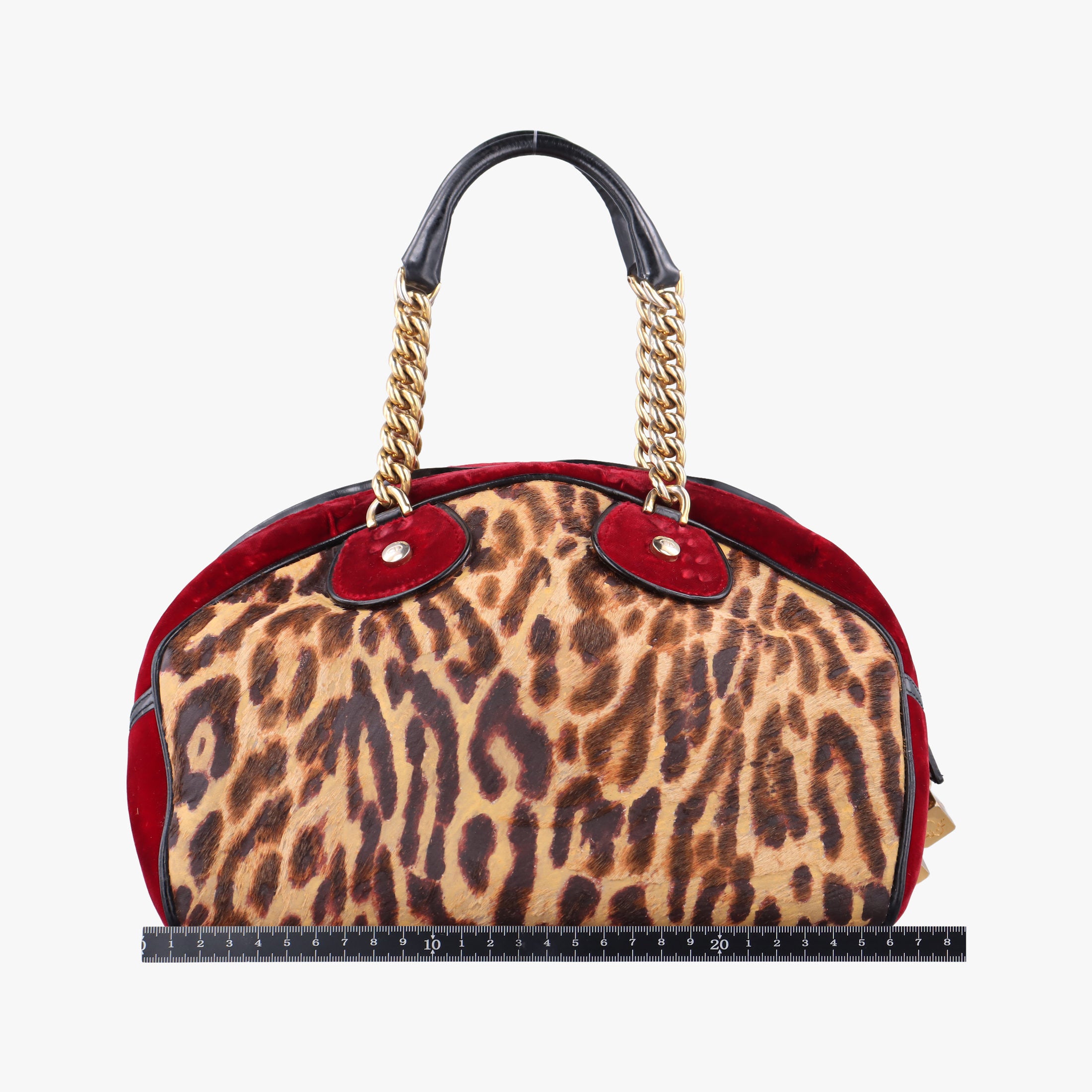 Secondhand Christian Dior Dice Leopard Bowler Multicolour ponyhair×velour×patent  handbag | stylenewstar