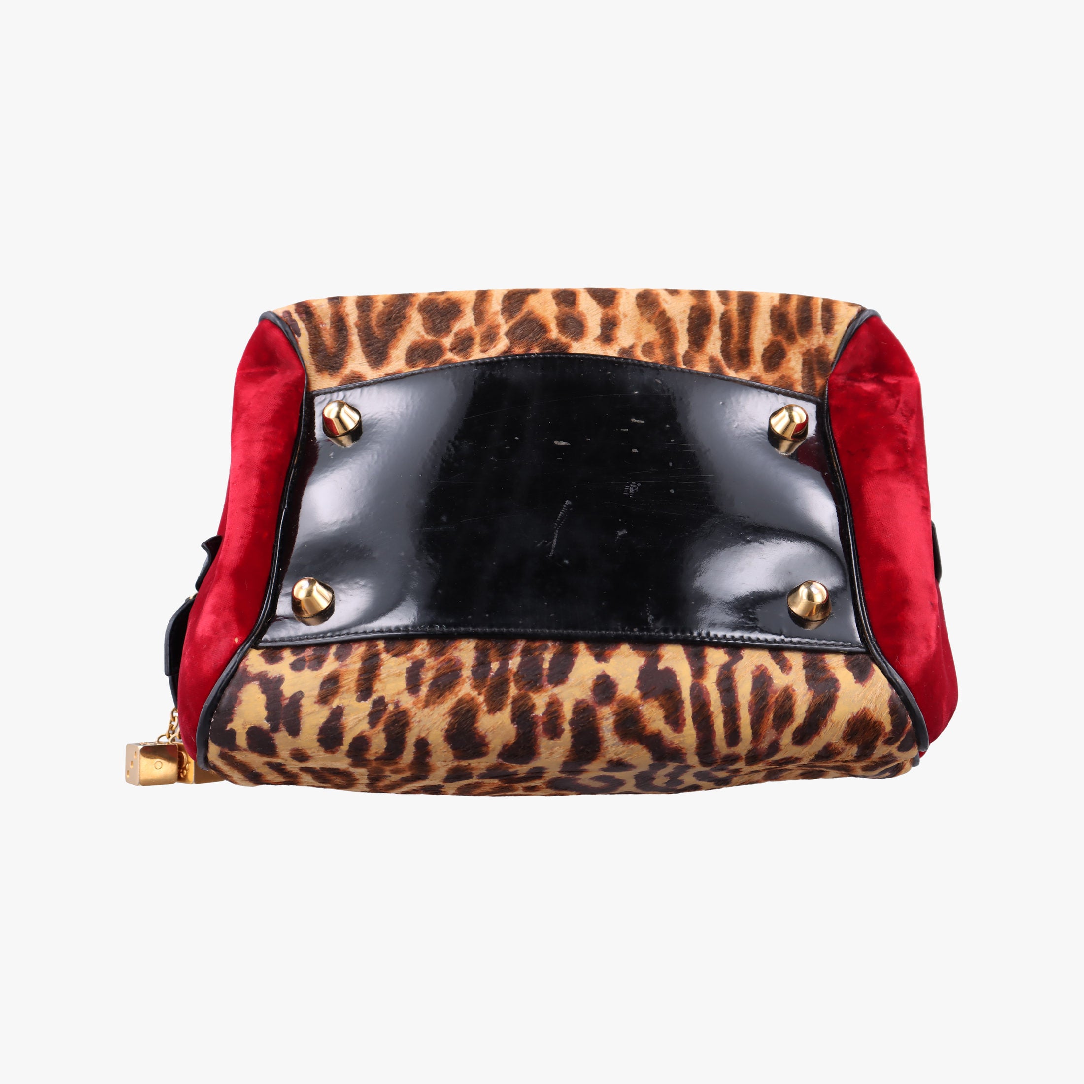 Secondhand Christian Dior Dice Leopard Bowler Multicolour ponyhair×velour×patent  handbag | stylenewstar