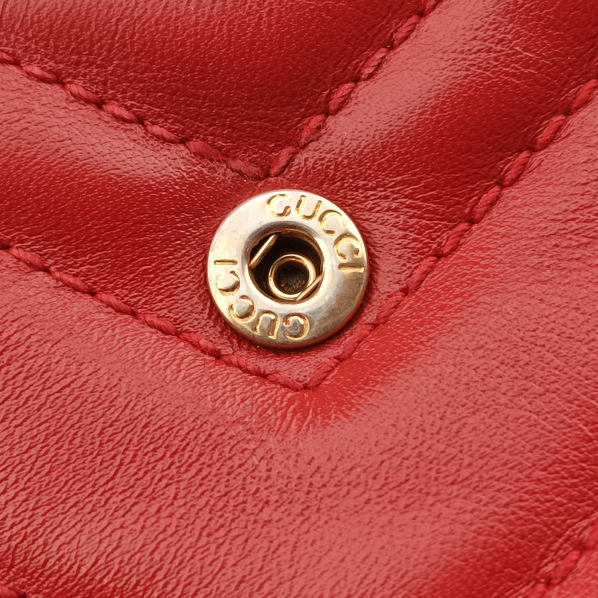 Pre-owned Gucci GG Marmont Red Leather 476433 shoulderbag | stylenewstar